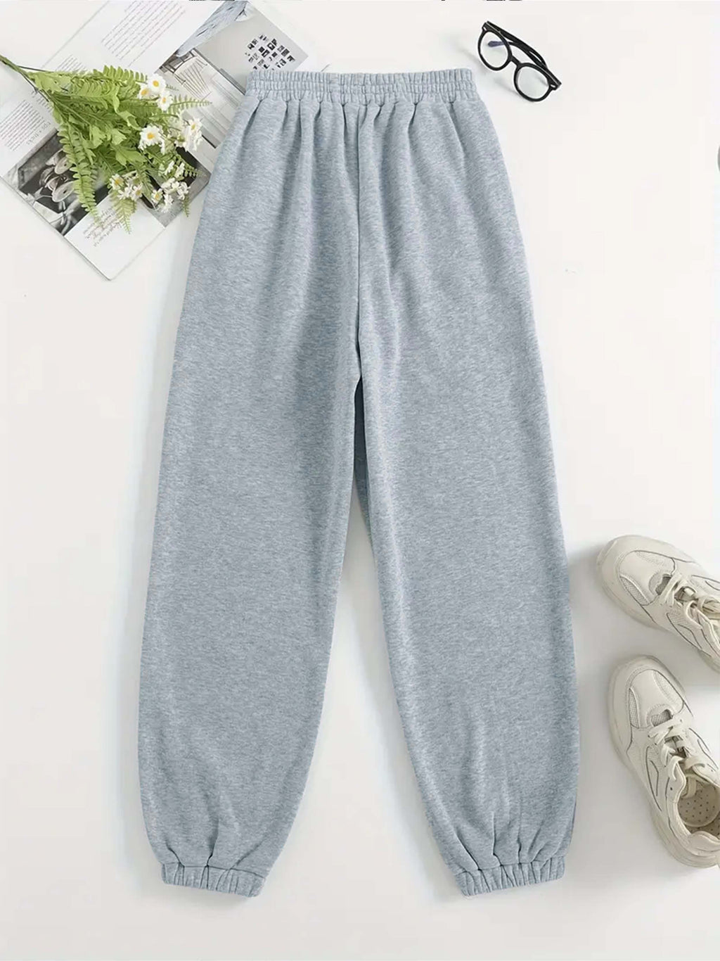 Letter Print TwoPiece Crew Neck Sweatshirt  Pants Set - IRON GODDESS