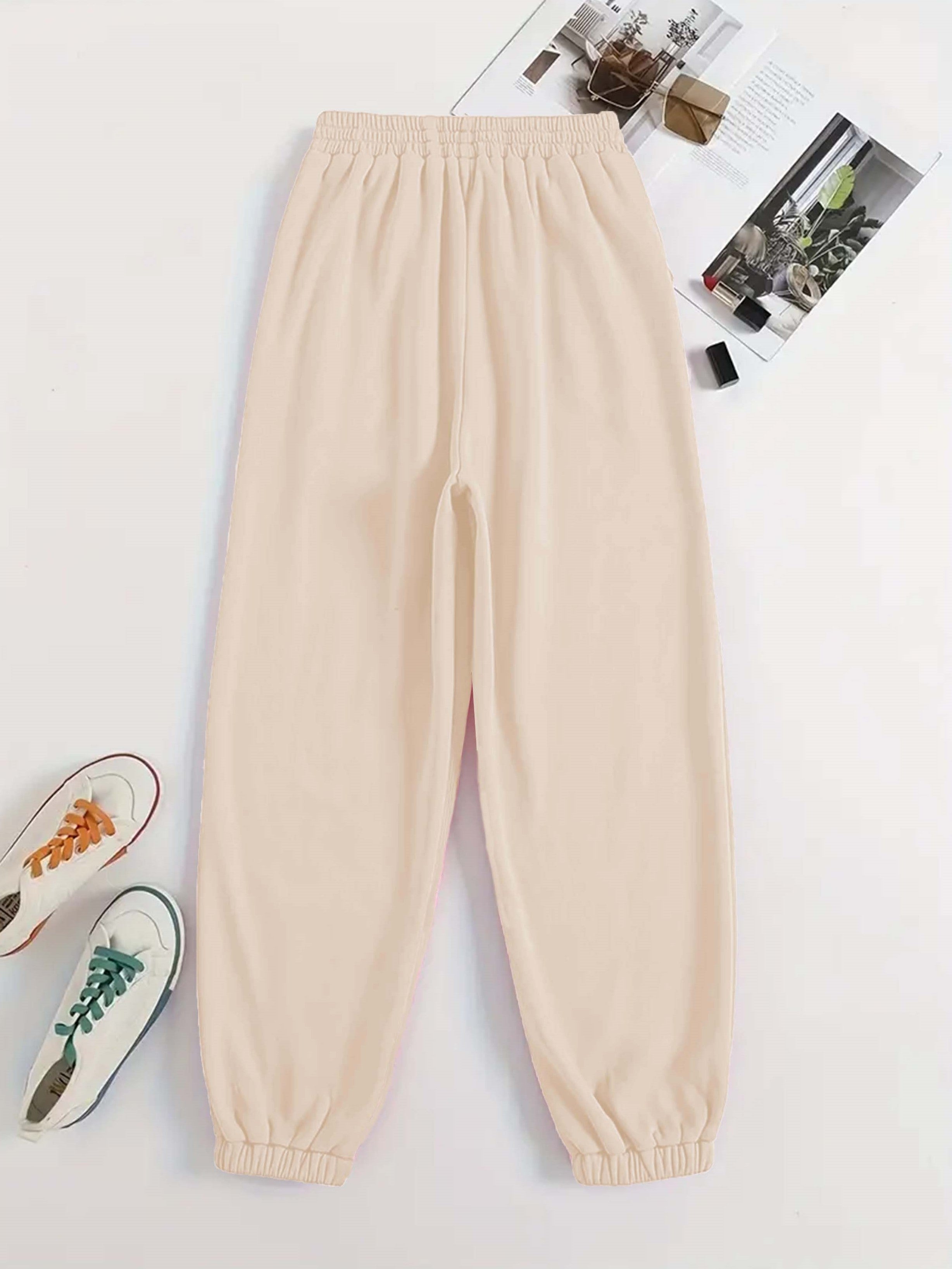 Letter Print TwoPiece Crew Neck Sweatshirt  Pants Set - IRON GODDESS