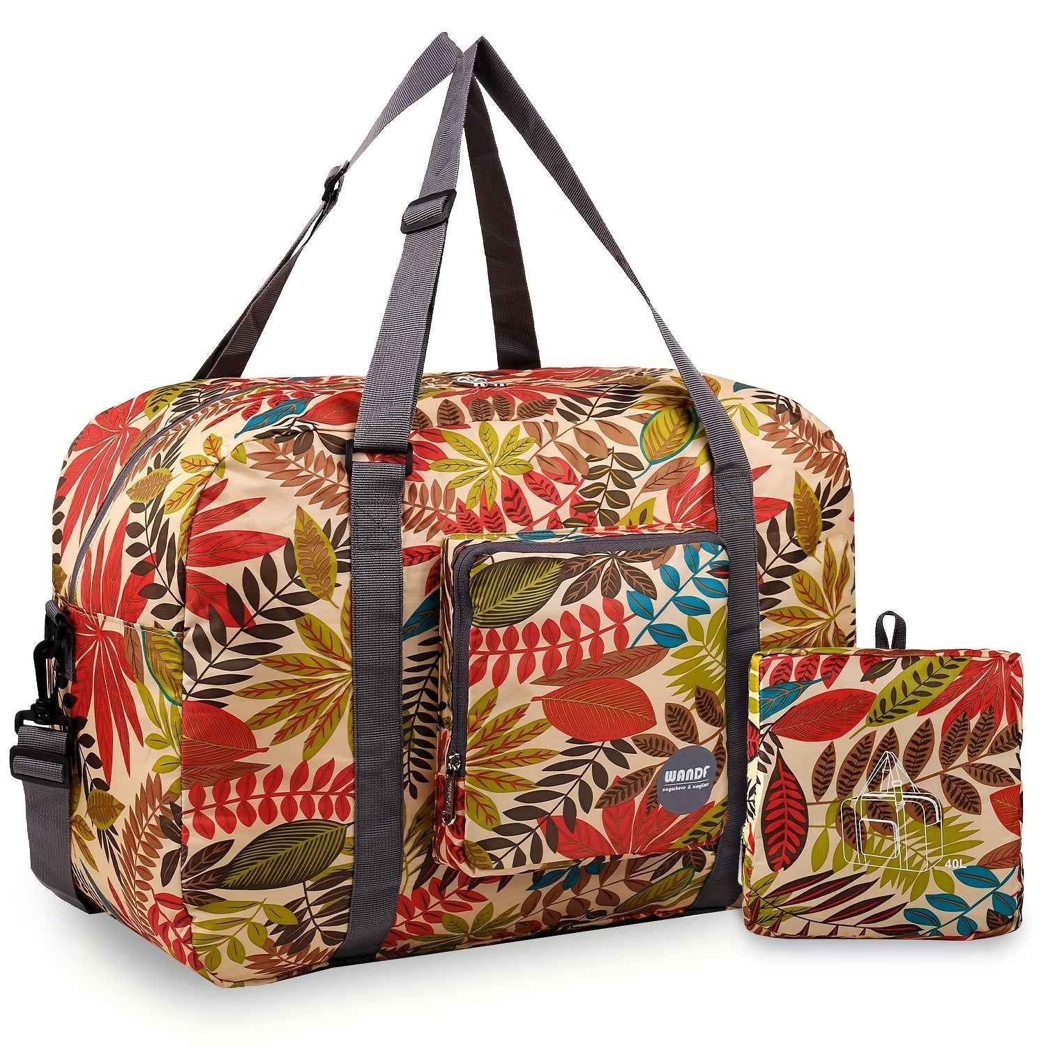 Foldable Travel Duffel Airlines Personal Item Bag Large Capacity with Shoulder Strap And Luggage Sleeve 18x14x8 Carry On Weekender Overnight for Women Men Suitable for Yoga Sport Gym Travel Daily Commuting Christmas Gifts