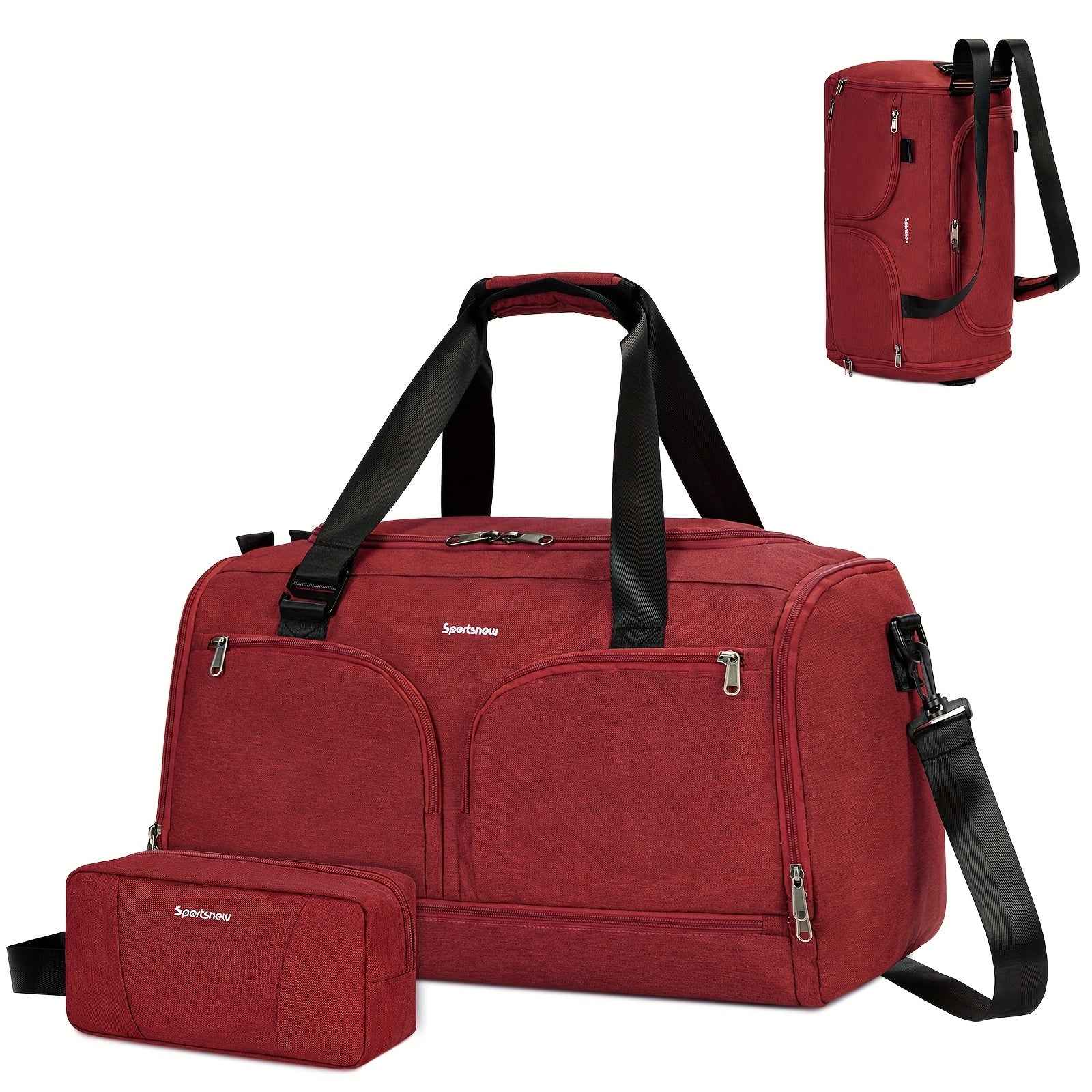 Sport Gym Bag With Toiletry Bag And Multiple Pockets Gym Duffle Bags With Shoe Compartment Father'S Day Gifts Travel Bag For Travel Weekender Overnight Backpack With Shoulder Strap For Women And Men Christmas Gifts