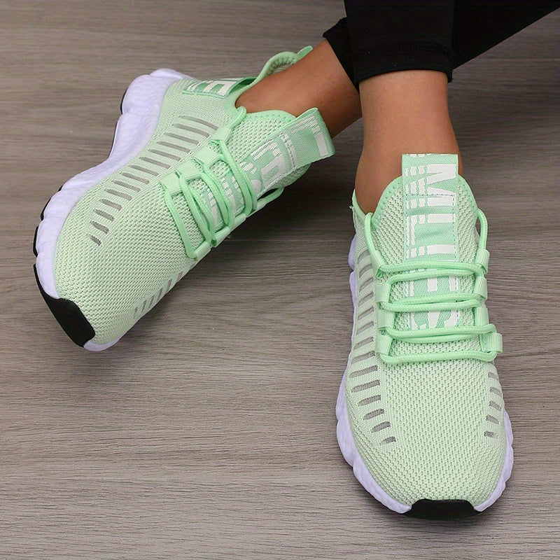 Sonic Stripe Breathable Comfort Womens Lightweight Athletic Sneakers - IRON GODDESS