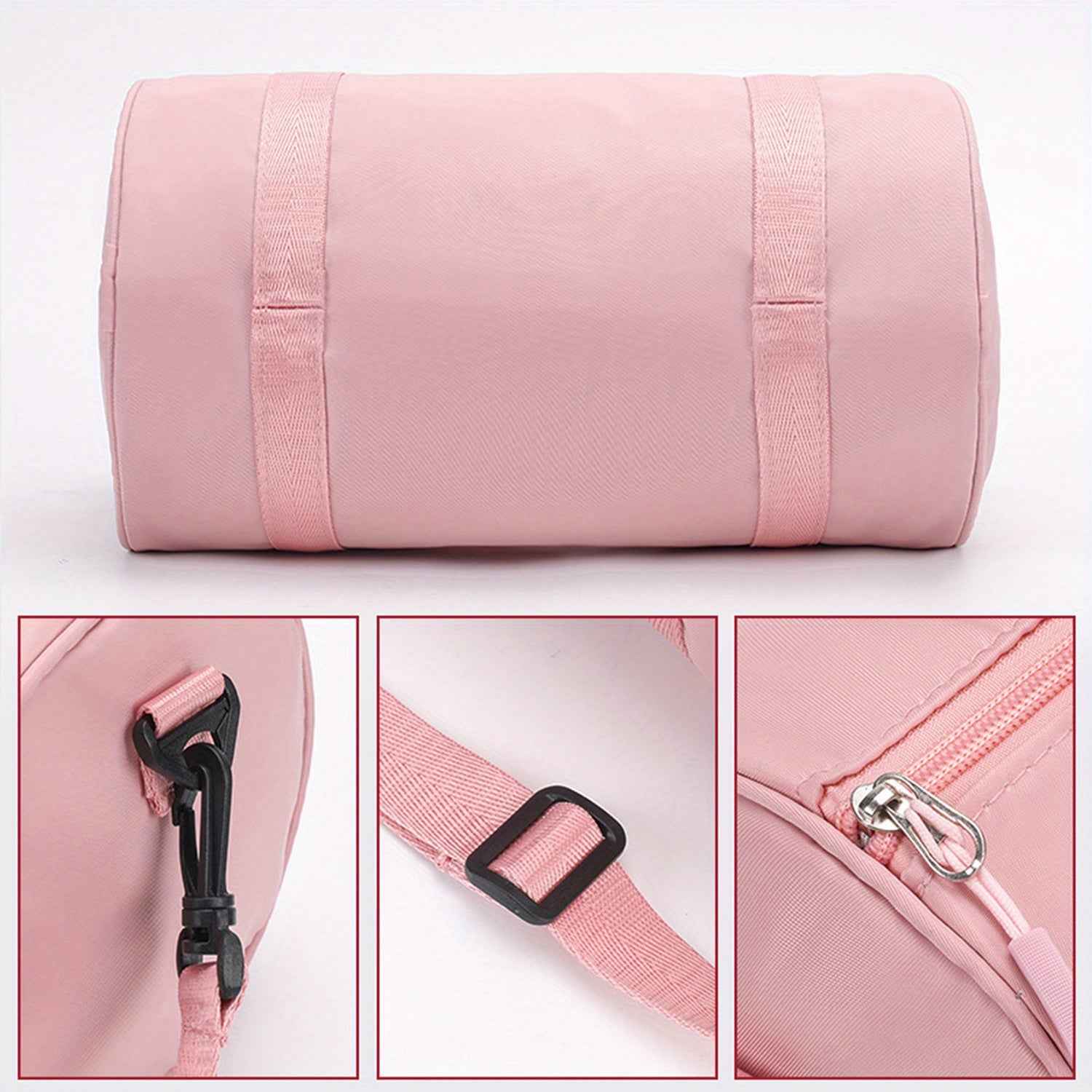 1pc 'THE GYM' Dumbbel Print Messenger Bag - Pink & Black Gym Bag with Zipper Closure, Double Handles, Lightweight & Durable for Yoga, Dance, Travel, Daily Commute - Perfect Gift for Fitness Enthusiasts, Gym Bag, Yoga Accessory, Sporty Design, Sturdy Const