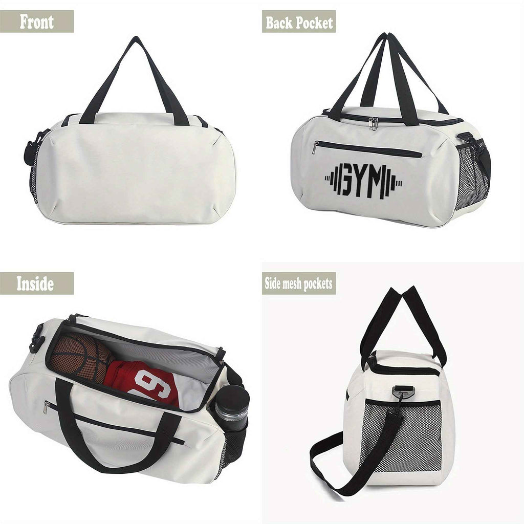 [Gym Dumbbells Print Duffel Bag] Gym Dumbbells Print Large-Capacity Lightweight Zipper Duffel Bag - Durable Polyester Gym & Travel Bag with Reinforced Handles, Machine Washable for Yoga, Training, College, Vacation, Gym Bag, Outdoor Sports Bag, Modern Duf
