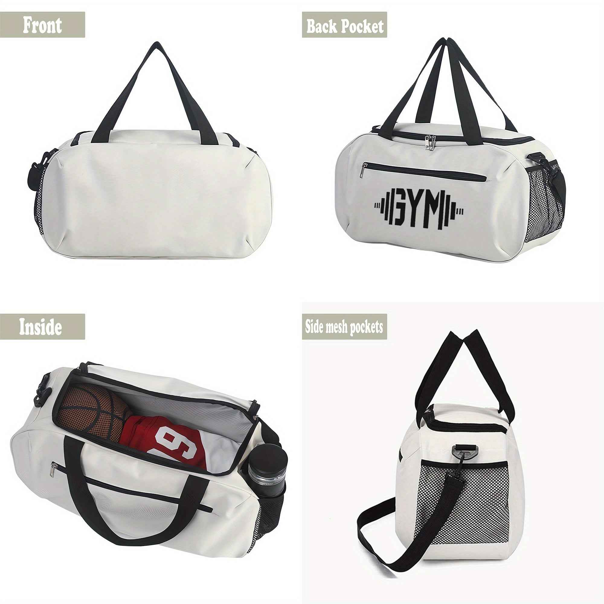 [Gym Dumbbells Print Duffel Bag] Gym Dumbbells Print Large-Capacity Lightweight Zipper Duffel Bag - Durable Polyester Gym & Travel Bag with Reinforced Handles, Machine Washable for Yoga, Training, College, Vacation, Gym Bag, Outdoor Sports Bag, Modern Duf
