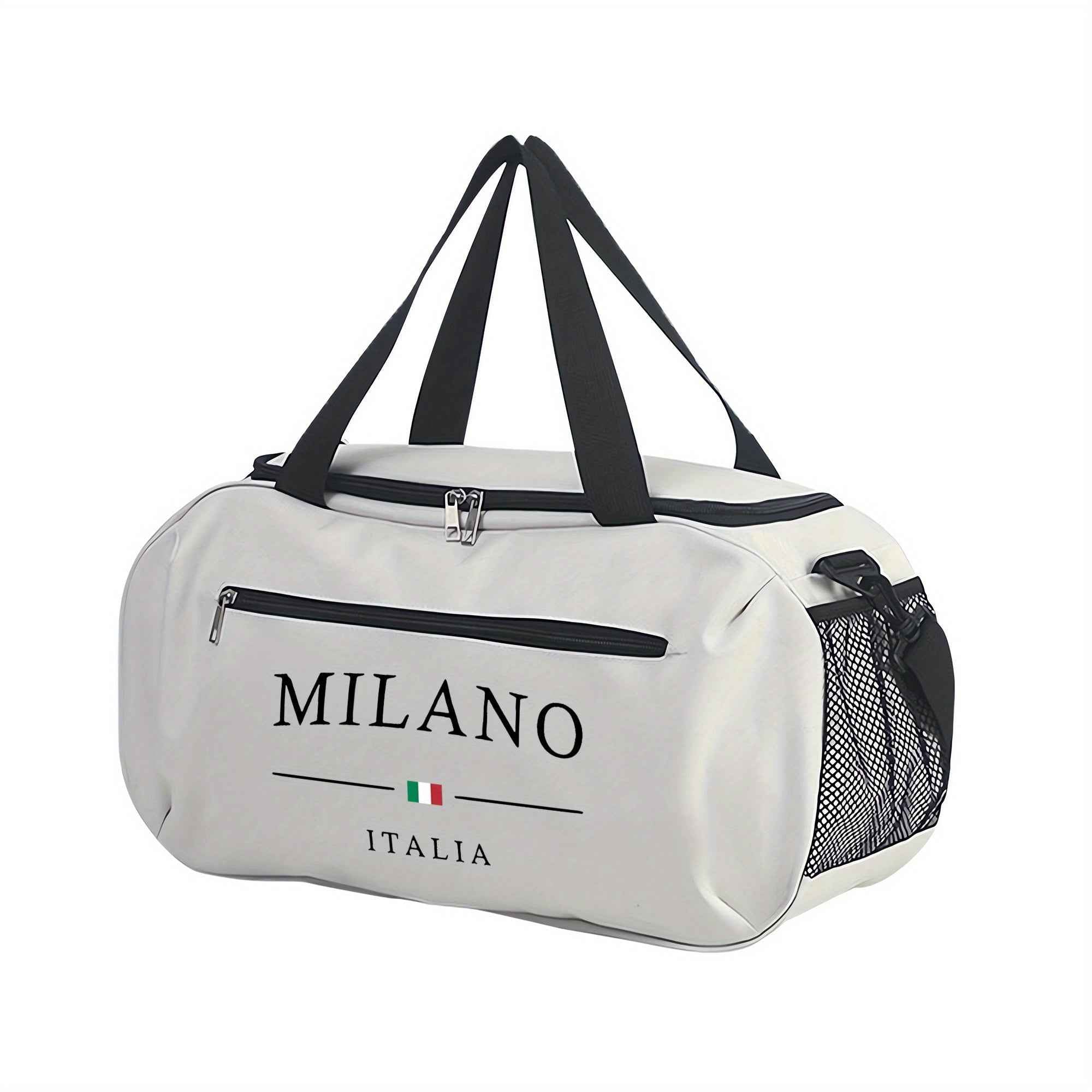 Duffel Bag with MILANO Pattern, Essential Handbag for The Gym, Reinforced Double Handles, Lightweight Oxford Fabric, Suitable for Yoga and Fitness, Machine Washable, Travel Bag, for Teenager