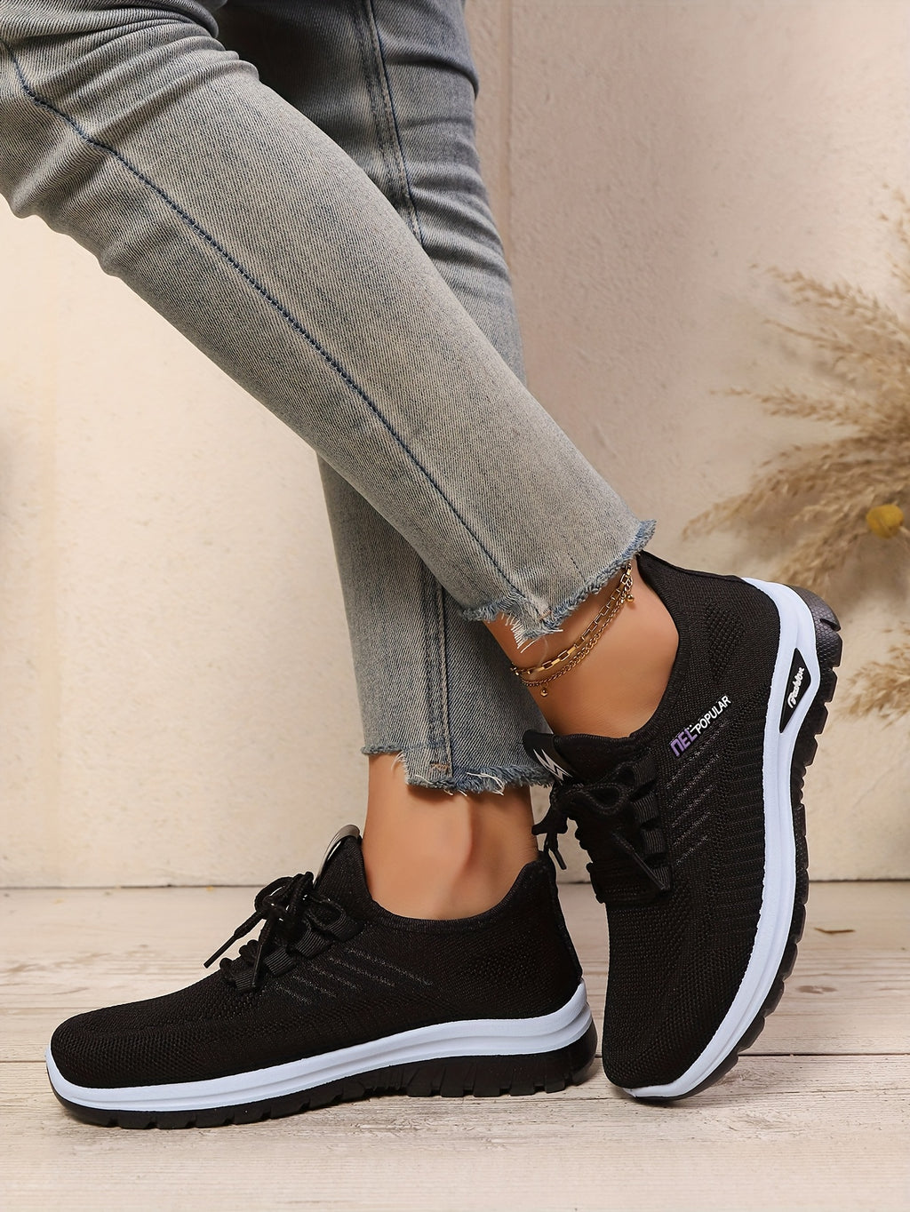 Womens Purple Wide Fit Breathable AllSeason Sneakers - IRON GODDESS