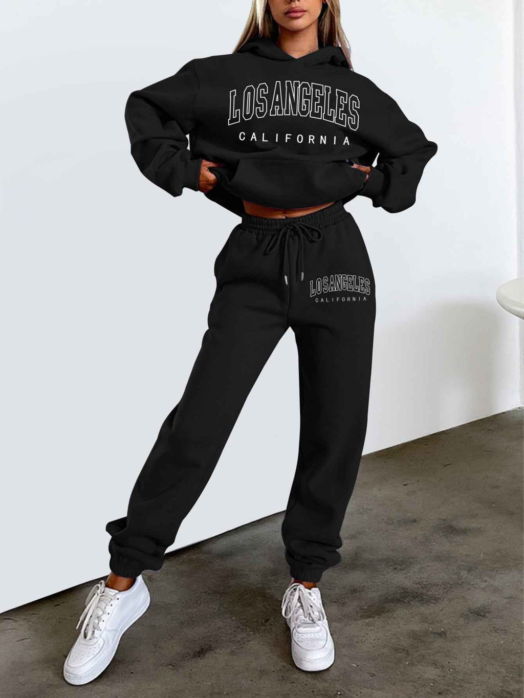 2025 Autumn/ Winter New Women'S Letter-Printed Fleece Pullover Loose Casual Set, Winter Outfit, Cozy Clothing, Elegant Style, Letter Print Design