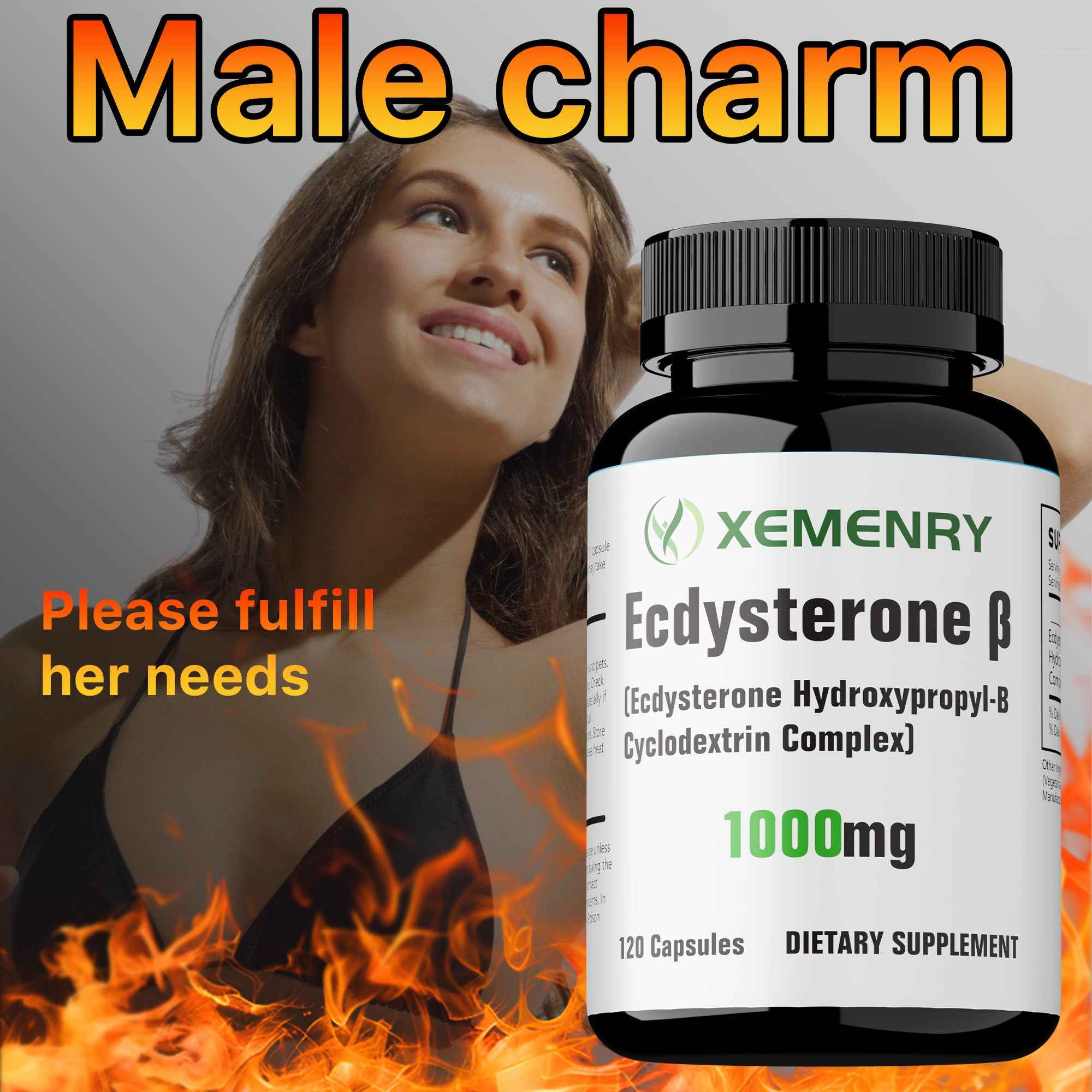 Men's Energy Capsules - Muscle Mass, Ecdysterone Supplement 120 Capsules, Fitness Enhancement, Strength Training, Convenient Dosage, Easy To Take, Highquality Ingredients, Pure Formula, Anabolic Support, Bodybuilders, Active Men