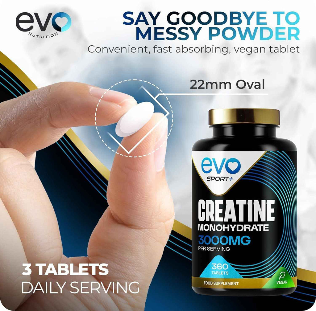 Creatine Monohydrate Tablets 3000mg - 180 Creatine Tablets | Unflavoured Gym Supplement & Powder Alternative for Men & Women | Muscle Mass & Exercise Recovery | Vegan, Keto & Made in UK