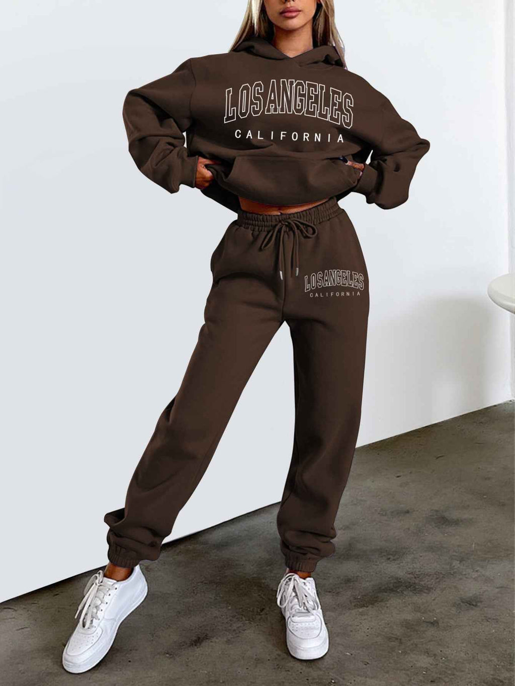 2025 Autumn/ Winter New Women'S Letter-Printed Fleece Pullover Loose Casual Set, Winter Outfit, Cozy Clothing, Elegant Style, Letter Print Design
