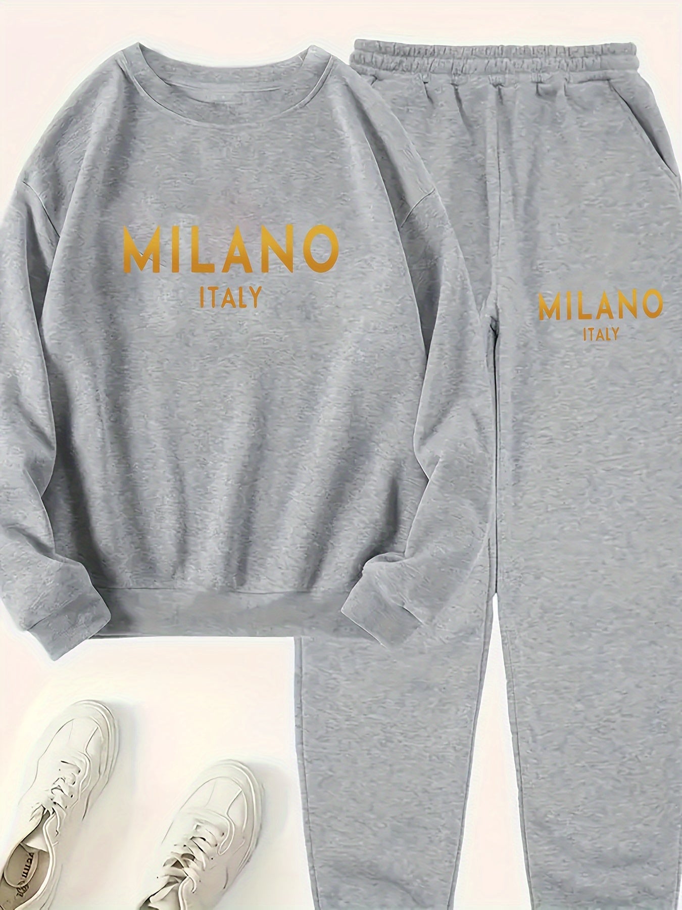 Geometric Milano Knit Sweatshirt  Pants Set - IRON GODDESS