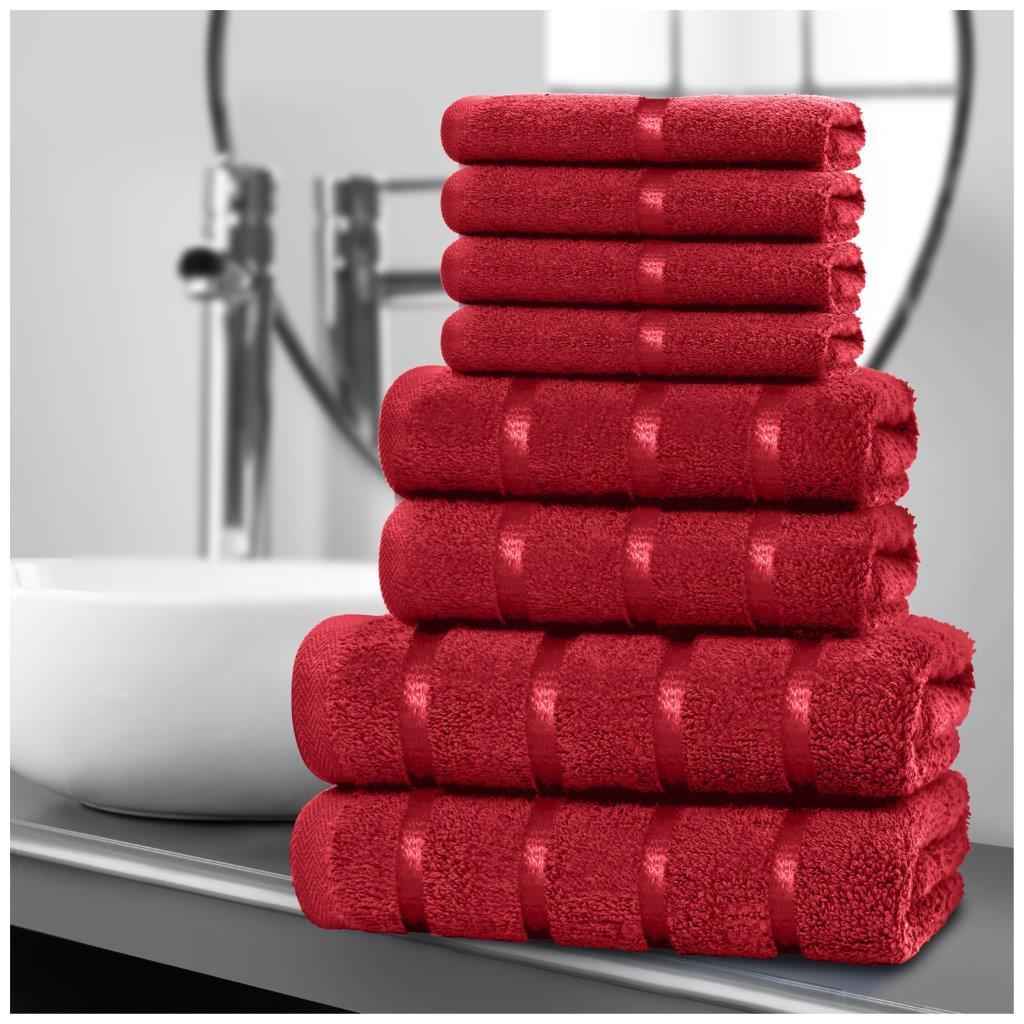 8pcs Egyptian Cotton Towel Set | Quick-Drying & Highly Absorbent | Includes 4 Face, 2 Hand, 2 Bath Towels | Sophisticated Boston Design | 15 Elegant Colours | Machine Washable