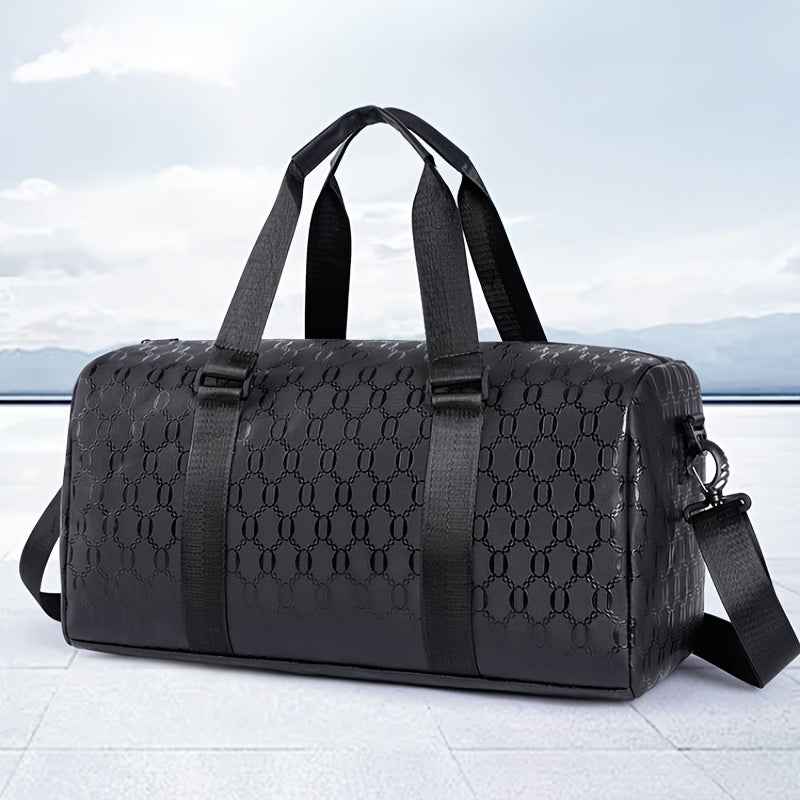 Men'S Large Tote Bag - Stylish Black Synthetic with Adjustable Shoulder Straps, Multiple Compartments & Tassel Detail, Perfect for Gym, Travel, and Everyday Use, Gym Bag, Versatile Carryall, Sleek Design, Durable Construction, Tote Bag Men, Travel Luggage