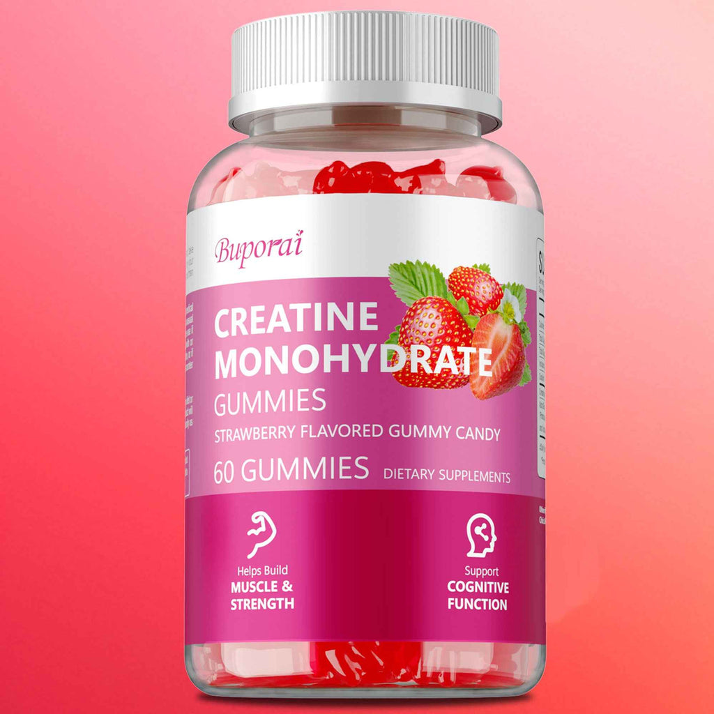 Creatine Monohydrate Gummies - Muscle Support, Strength, Recovery, Cognitive Health, Memory, Pre-Workout Supplement - 60pcs