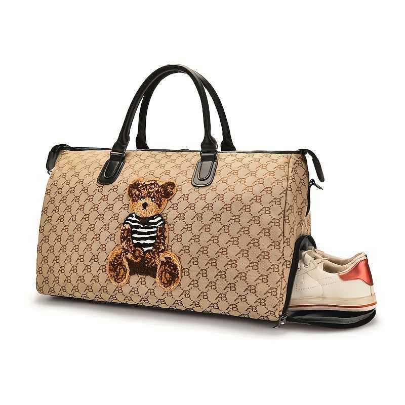 Travel Tote Bag, a Versatile Handbag with Large Capacity for Short Trips, Suitable for Business Travel, Luggage Storage, Carry-On Bag with Dry And Wet Separation, Independent Shoe Compartment, Lightweight, Ideal for Students And Men, Multifunctional Gym B