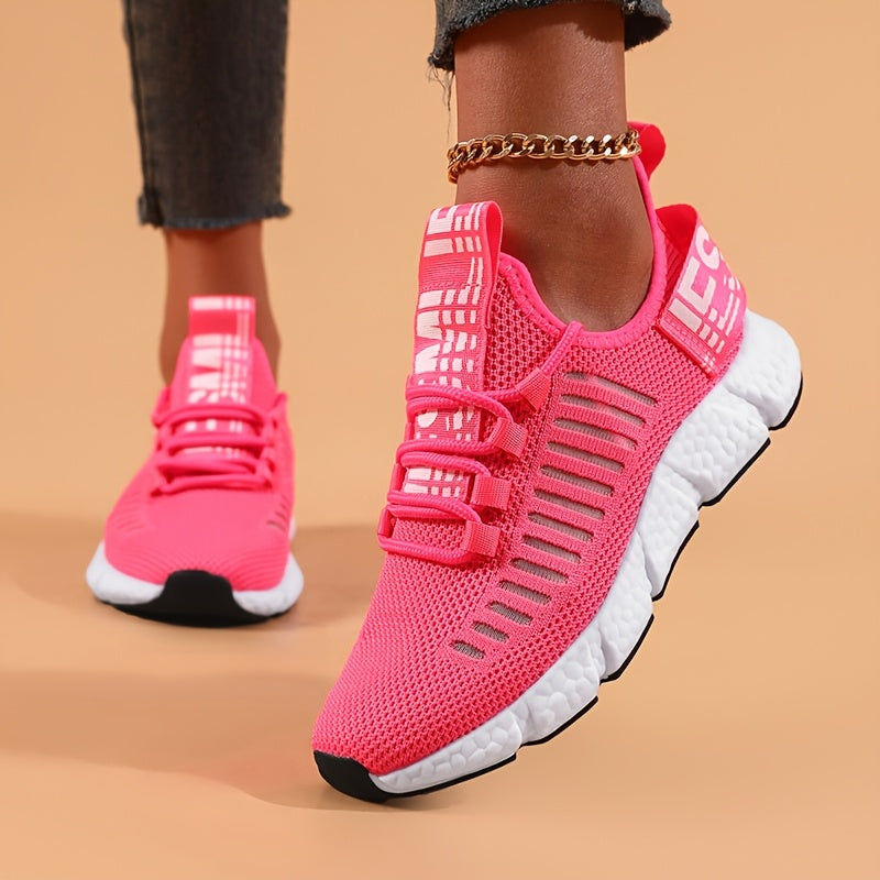 Sonic Stripe Breathable Comfort Womens Lightweight Athletic Sneakers - IRON GODDESS