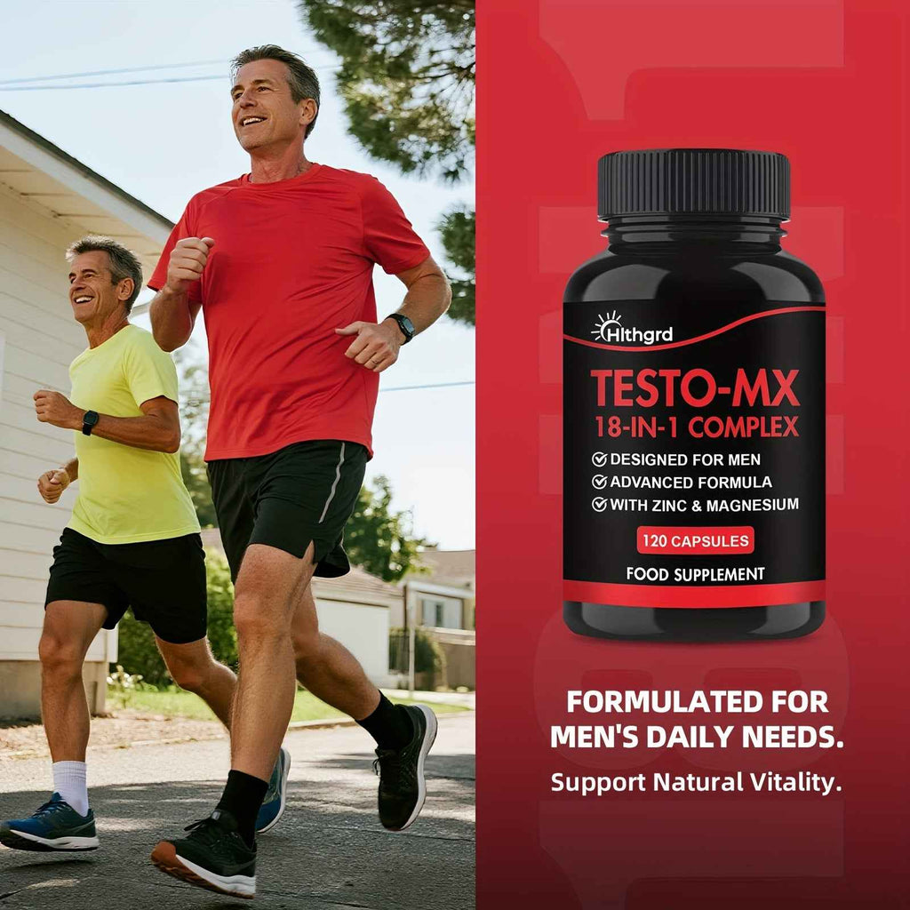 18in 1 Testosterone Supplements for Men Women Booster, with Magnesium Vitamin D B12 B6, Shilajit Zinc Fenugreek Rhodiola Rosea Boron Selenium Black Maca Support Energy, Muscle Function, Immune System, Strength Hlthgrd 120 Capsules