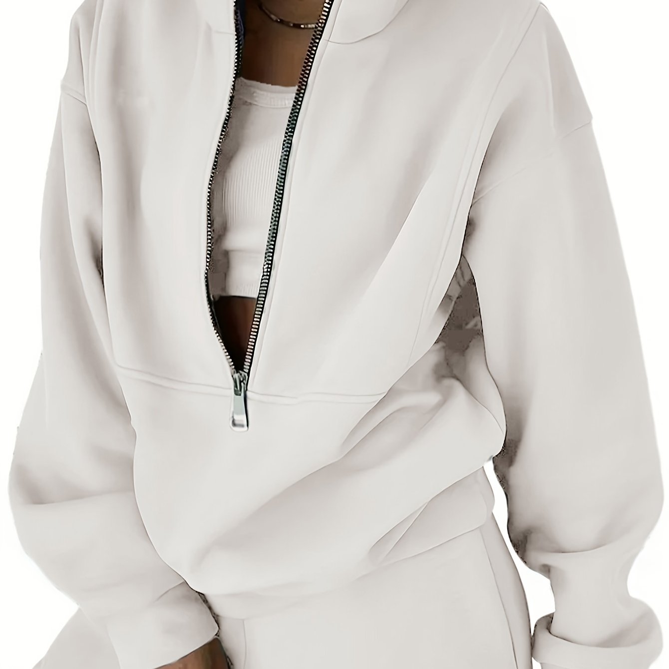 Womens Long Sleeve Zip Sweatshirt  Pants Set - IRON GODDESS