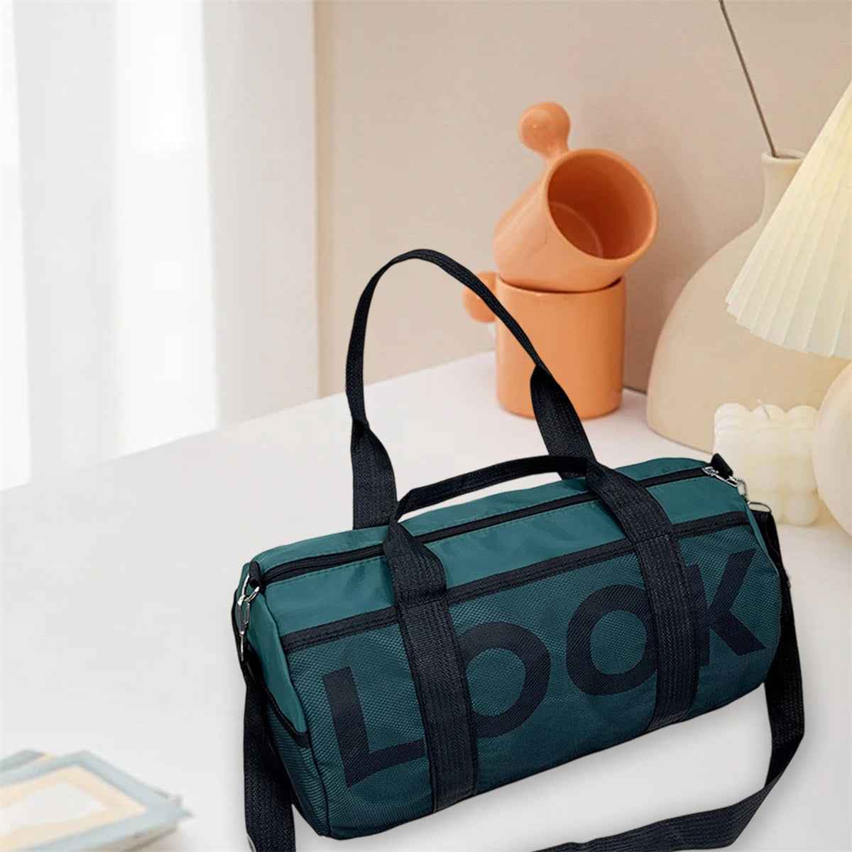 Large Gym Bag with Wet/Dry Compartments - Heavy-Duty Nylon Duffle, Sturdy Handles & Adjustable Shoulder Strap for Gym, Travel, Yoga, Workout - Spacious Fitness Bag for Clothes, Shoes, Towels - Ideal for Men & Women, Travel Gear Carrier, Sleek Design, Robu