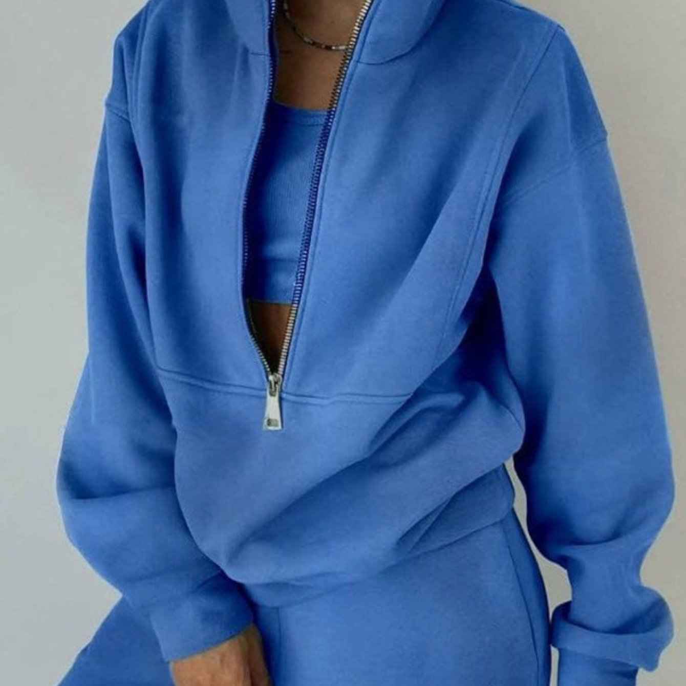 2025 Spring European and American Women'S Clothing Two-piece Sweater Fleece s Street Casual Fashion Suit Women, Streetwear Set, Casual Wear, Modern Streetwear, Trendy Fashion, Cozy Knitwear