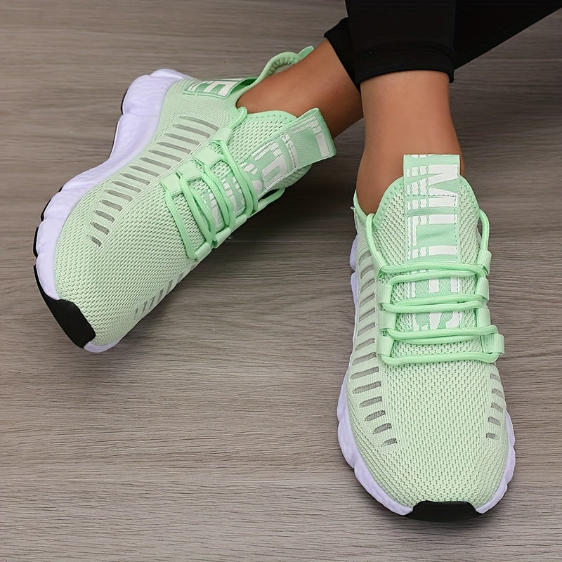 Sonic Stripe Breathable Comfort Womens Lightweight Athletic Sneakers - IRON GODDESS