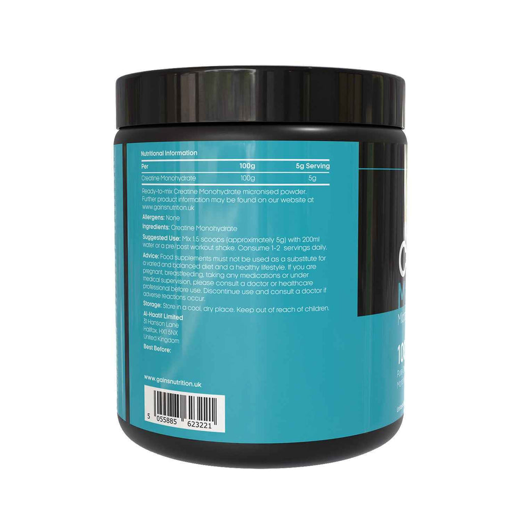 Creatine Powder | High Strength Creatine Monohydrate Powder - 5g per Serving | Unflavoured Filler Free Creatine-Monohydrate | Gluten Free