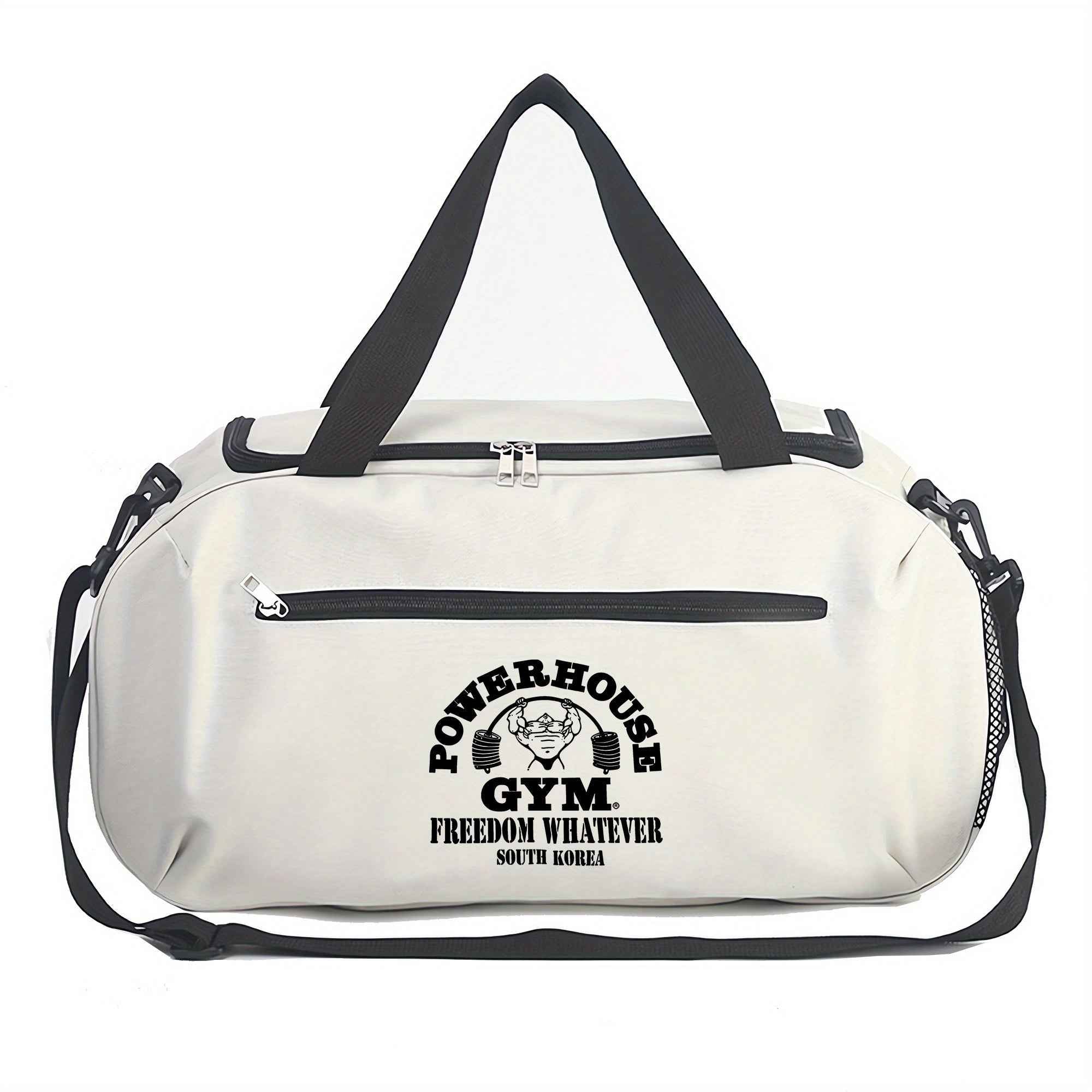 Power House Gym Duffel Bag - Large Capacity, Lightweight, Machine Washable Oxford Fabric, Adjustable Top Handle, Reinforced Handles, Ideal for Fitness Training & Yoga, Gym Gear Bag | Minimalist Style | Adjustable Strap Bag