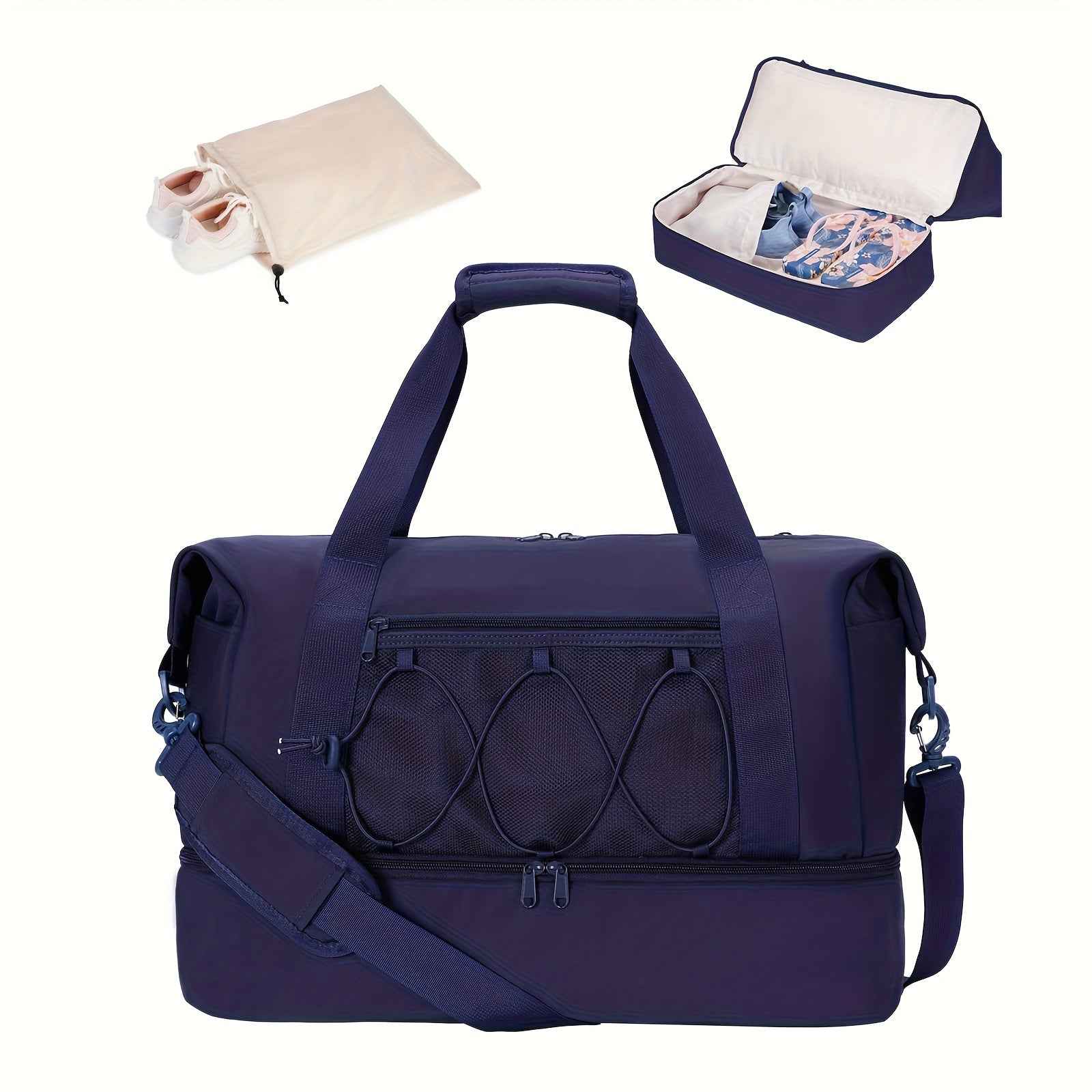 [Sportsnew Gym Bag] Sportsnew Gym Travel Bag | Large Weekender Duffel For Men & Women With Shoe Compartment & Wet Pocket, Carry-On Sports Tote Bag For Holiday Travel, Fitness & Overnight Trips, Travel Must-Have Gift, Christmas Gift