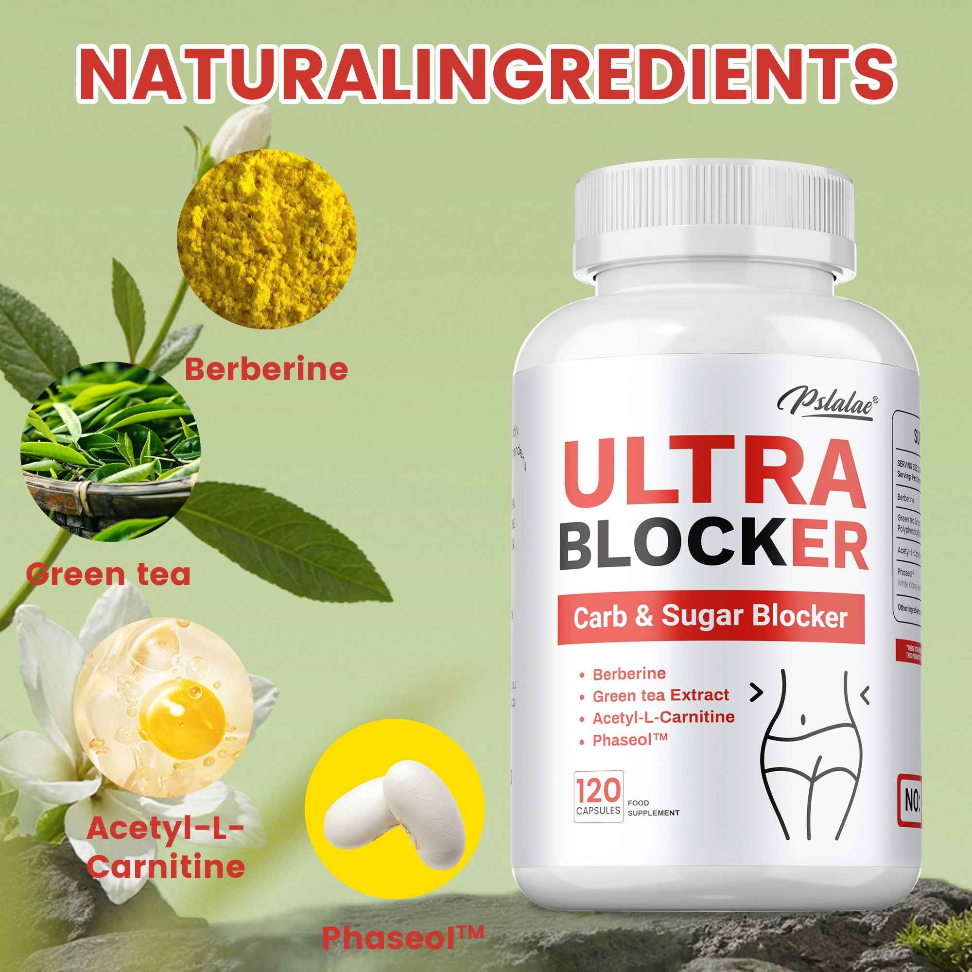 Ultra Blocker - Promotes Digestive, Prostate Health, Support Metabolism & Weight Loss, Appetite Suppressant - Premium Formula, Easy To Swallow - 120pcs