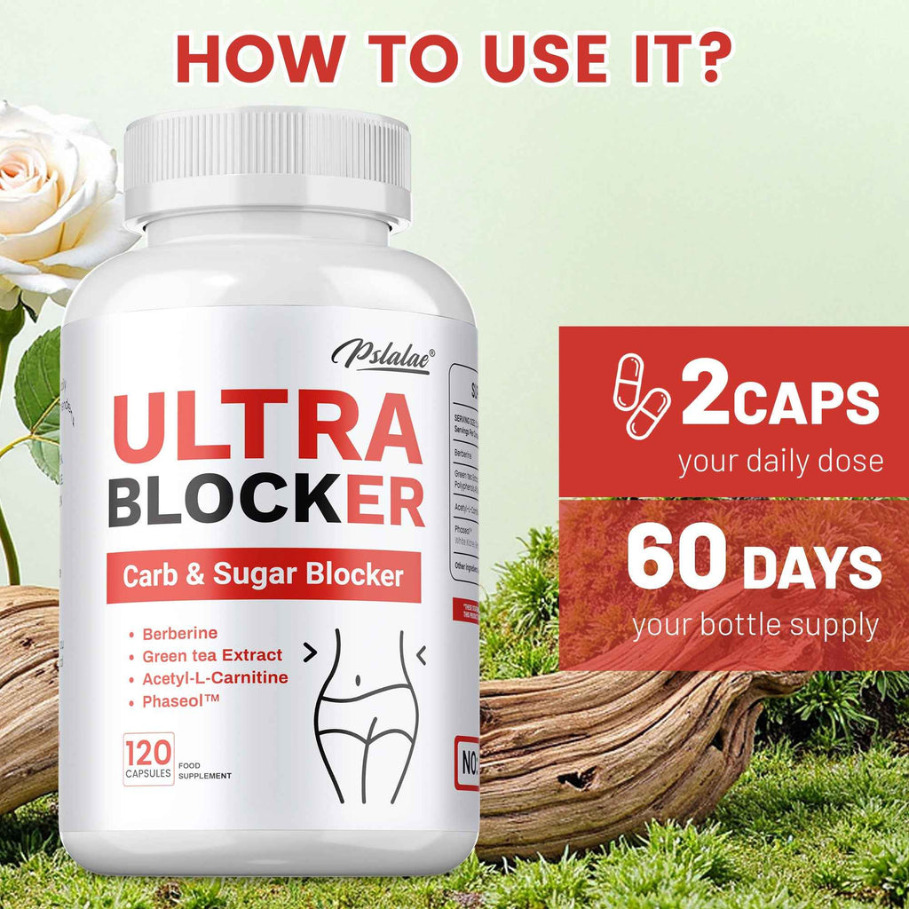 Ultra Blocker - Promotes Digestive, Prostate Health, Support Metabolism & Weight Loss, Appetite Suppressant - Premium Formula, Easy To Swallow - 120pcs