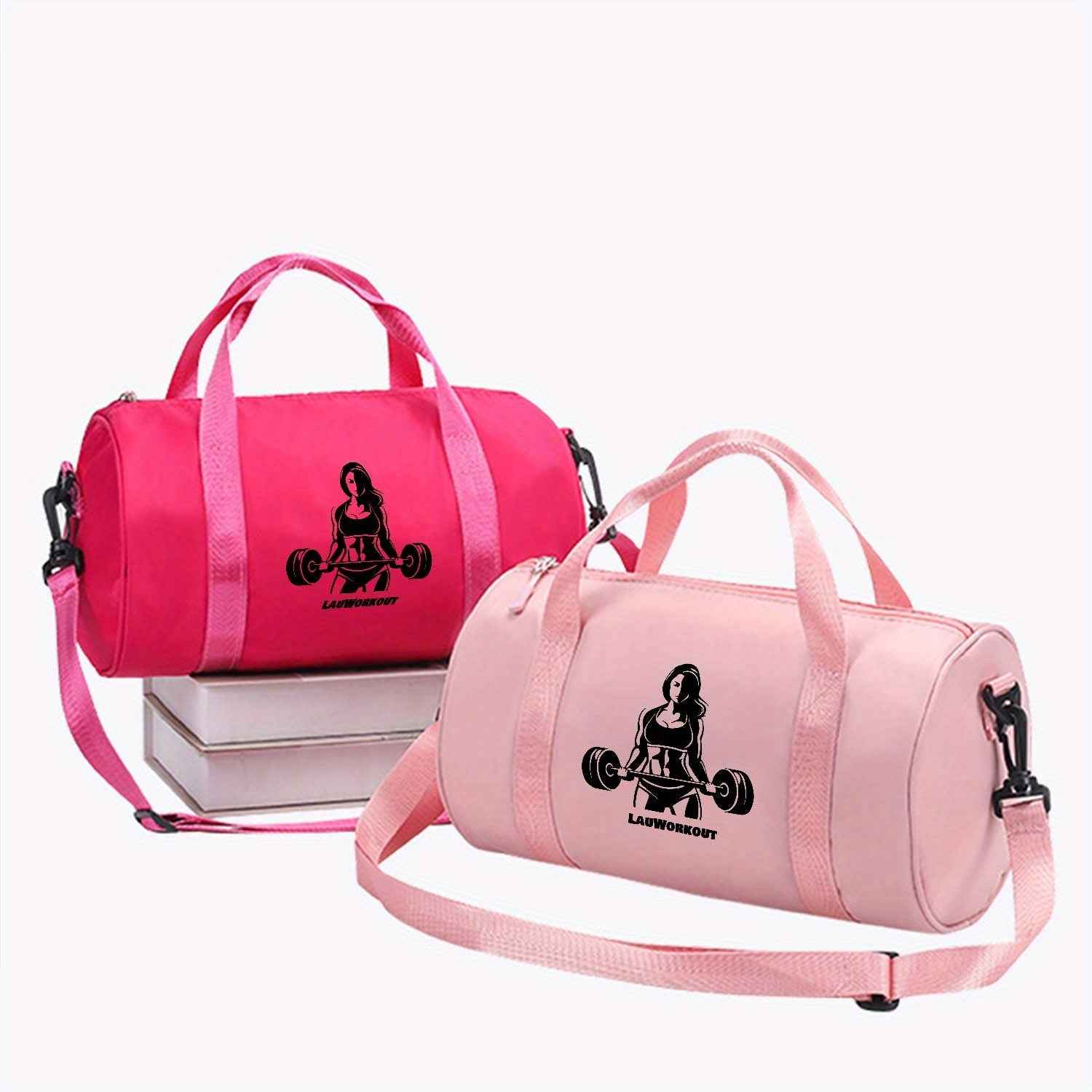 1pc Weightlifting Girl Printed Messenger Bag - Adjustable Strap, Multi-Color Options (Black/Blue/Pink/Red) - Durable Fabric Gym & Dance Bag for Teenager, Casual Outdoor Sports Tote with Top Handle & Shoulder Strap, Street Style Design for Daily Commute, V