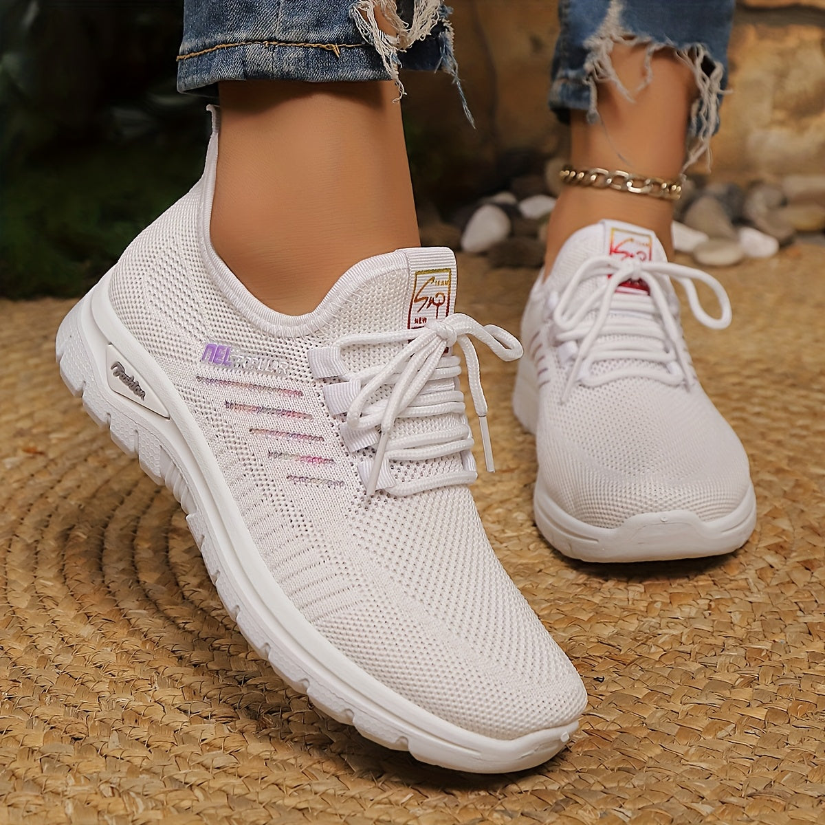 Womens Purple Wide Fit Breathable AllSeason Sneakers - IRON GODDESS