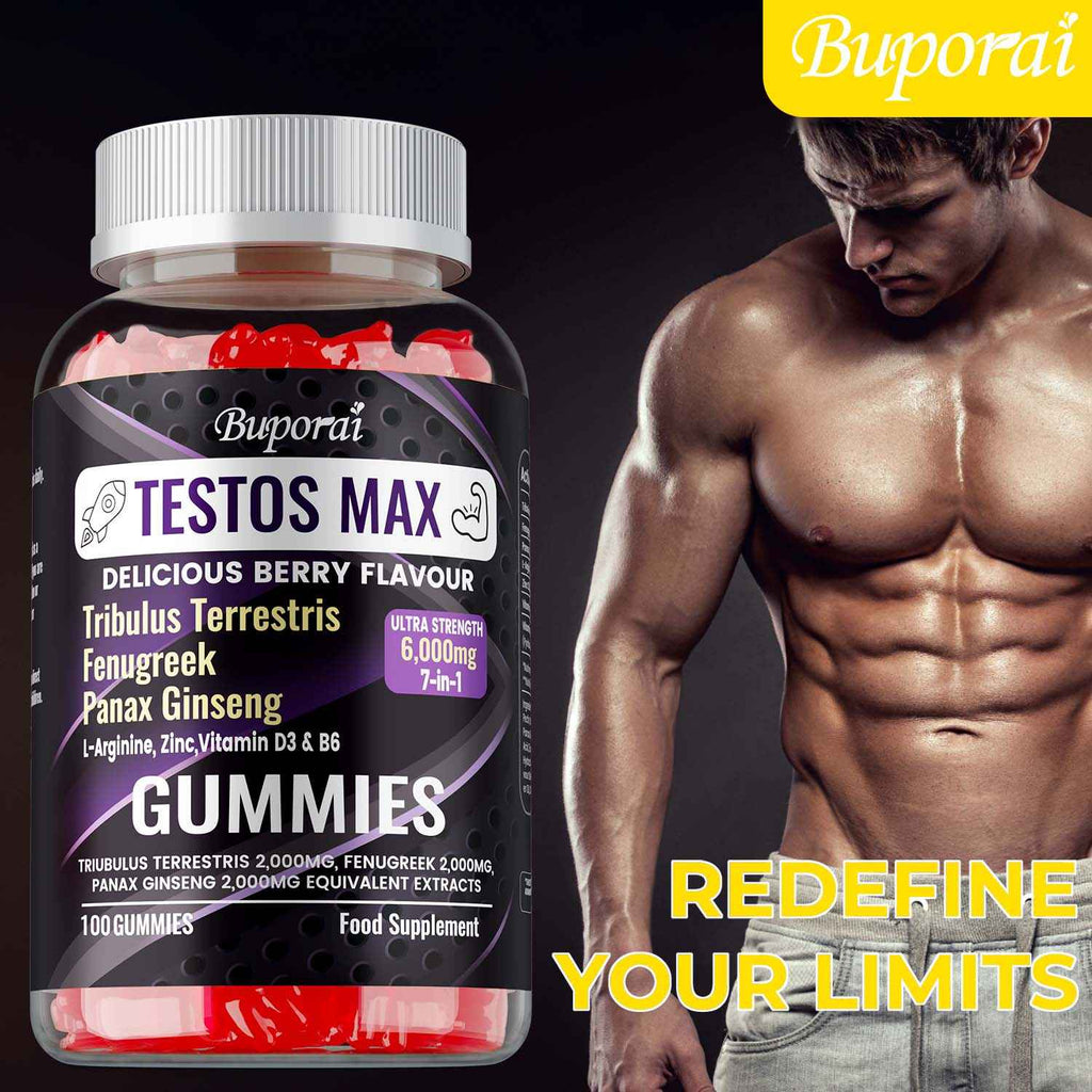TESTOS MAX Capsules - Men'S Health Supports, Promote Healthy Muscle Growth, Improved Athletic Performance, Motivation, Improved Hormone Balance - with Ginseng, L-Arginine, Zinc - 100pcs