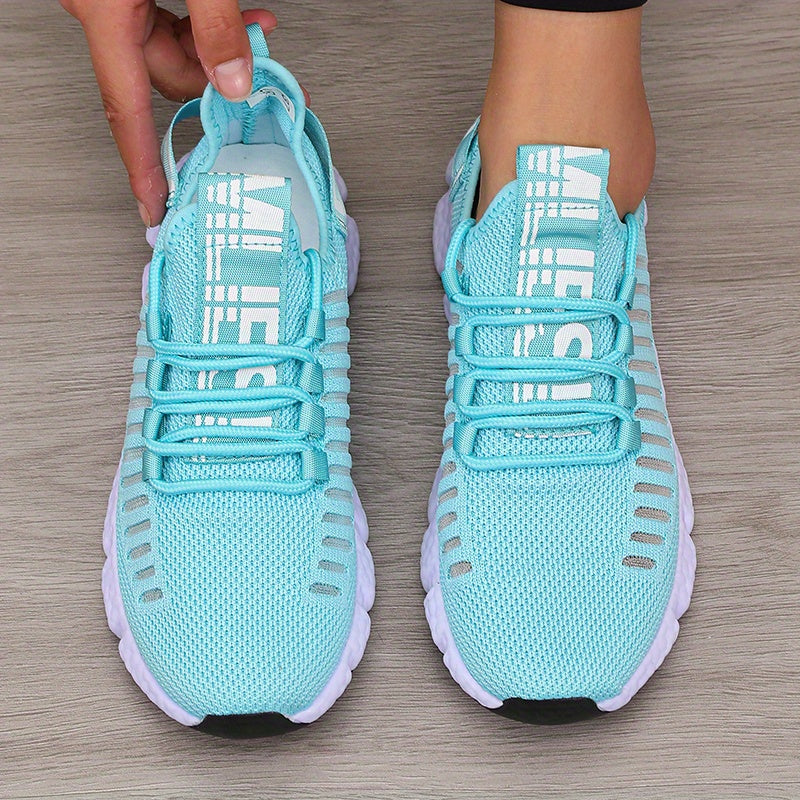 Sonic Stripe Breathable Comfort Womens Lightweight Athletic Sneakers - IRON GODDESS