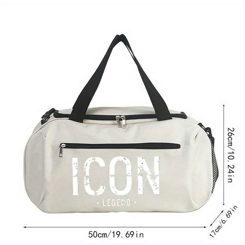 1pc ICON LEGEND Printed Printed Duffel Bag - Large Gym Bag, Large capacity Totes, Travel bag, Suitable Fitness Training Yoga and Travel Use, Sporty Design, Casual Tote, Durable Fabric, Spacious Design, Active Lifestyle