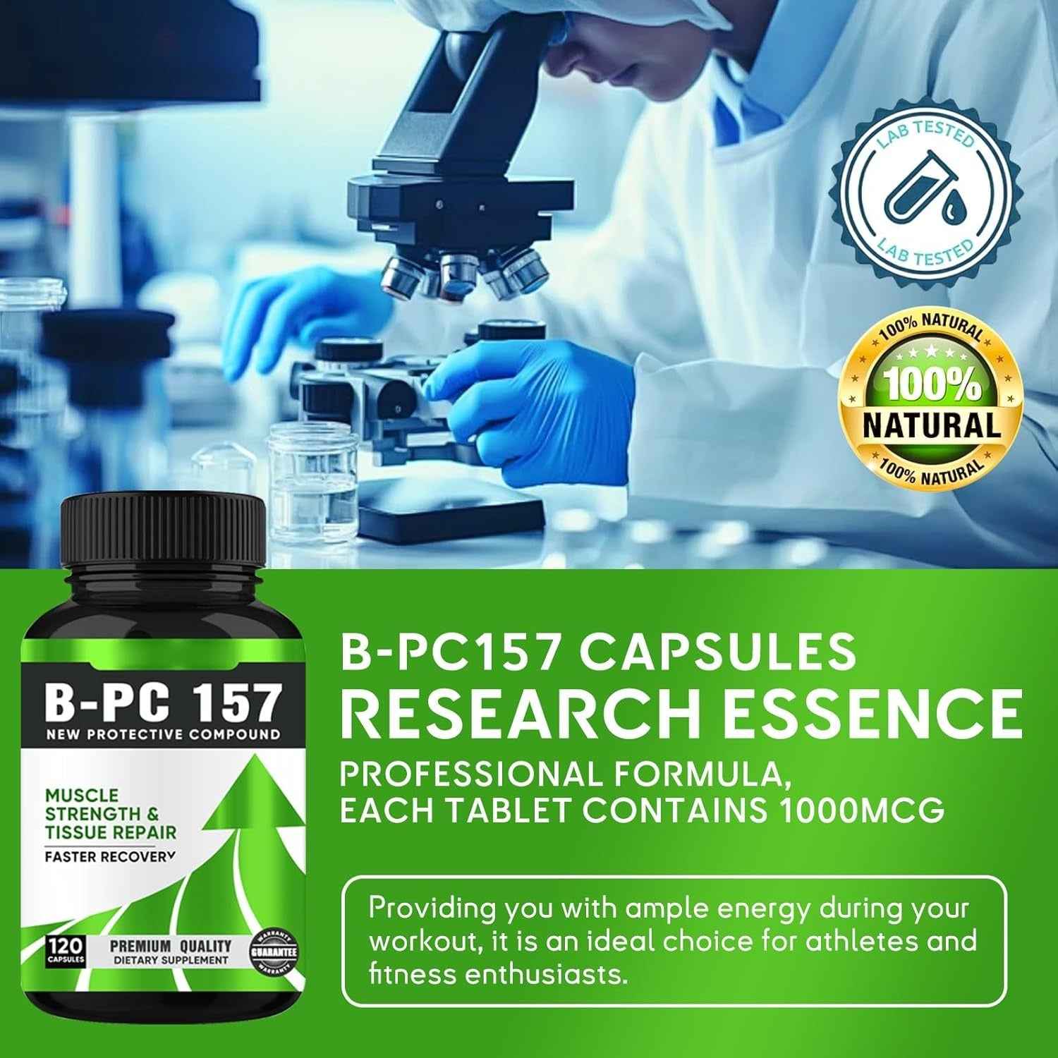 B-PC 157 Peptide Capsules, New Protective Compound B-pc-157 1000mg,Non-GMO, Gluten-Free-120capsules