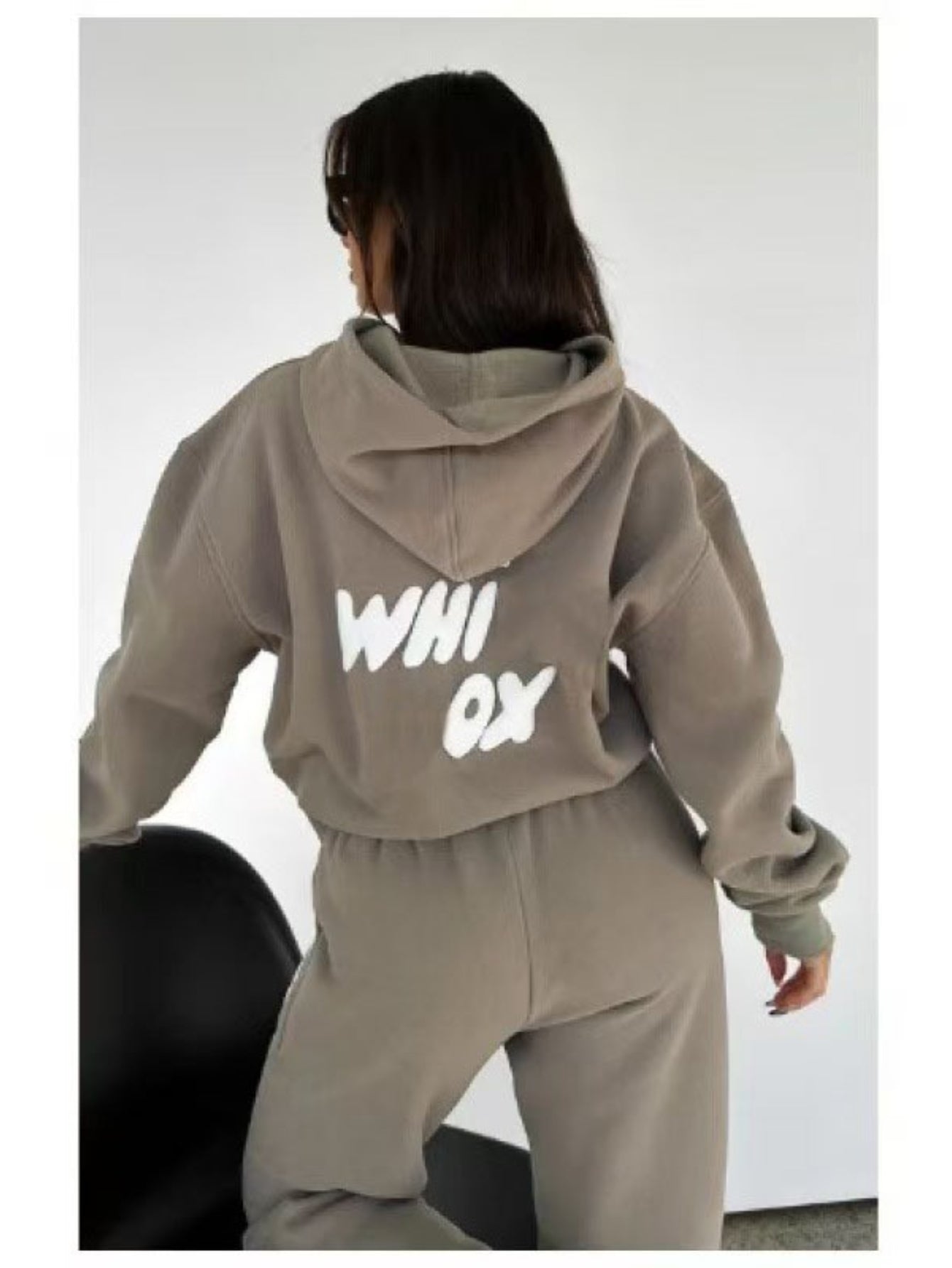 2025 New Style Letter Logo Insulated Sweatshirt and Pants for Ladies' Casual s Head Cover with Hood, Cold Weather Clothing, Casual Wear, Hooded Sweatshirt, Trendy Casual, Comfortable Fabric, Durable Stitching, Ladies' Sweatsuit, Unisex Hoodie, Winter Ward - IRON GODDESS