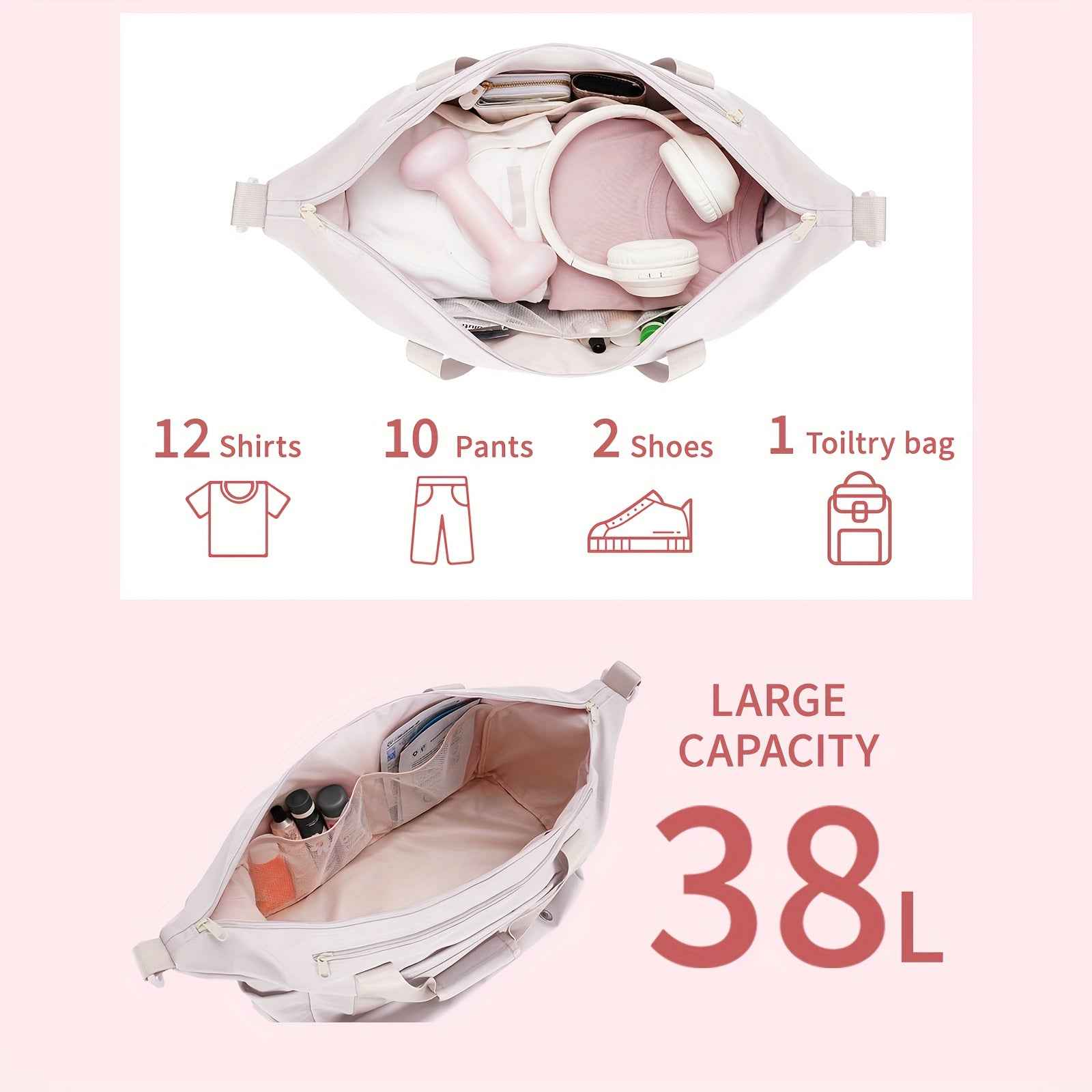 [Sportsnew Gym Bag] Sportsnew Gym Travel Bag | Large Weekender Duffel For Men & Women With Shoe Compartment & Wet Pocket, Carry-On Sports Tote Bag For Holiday Travel, Fitness & Overnight Trips, Travel Must-Have Gift, Christmas Gift