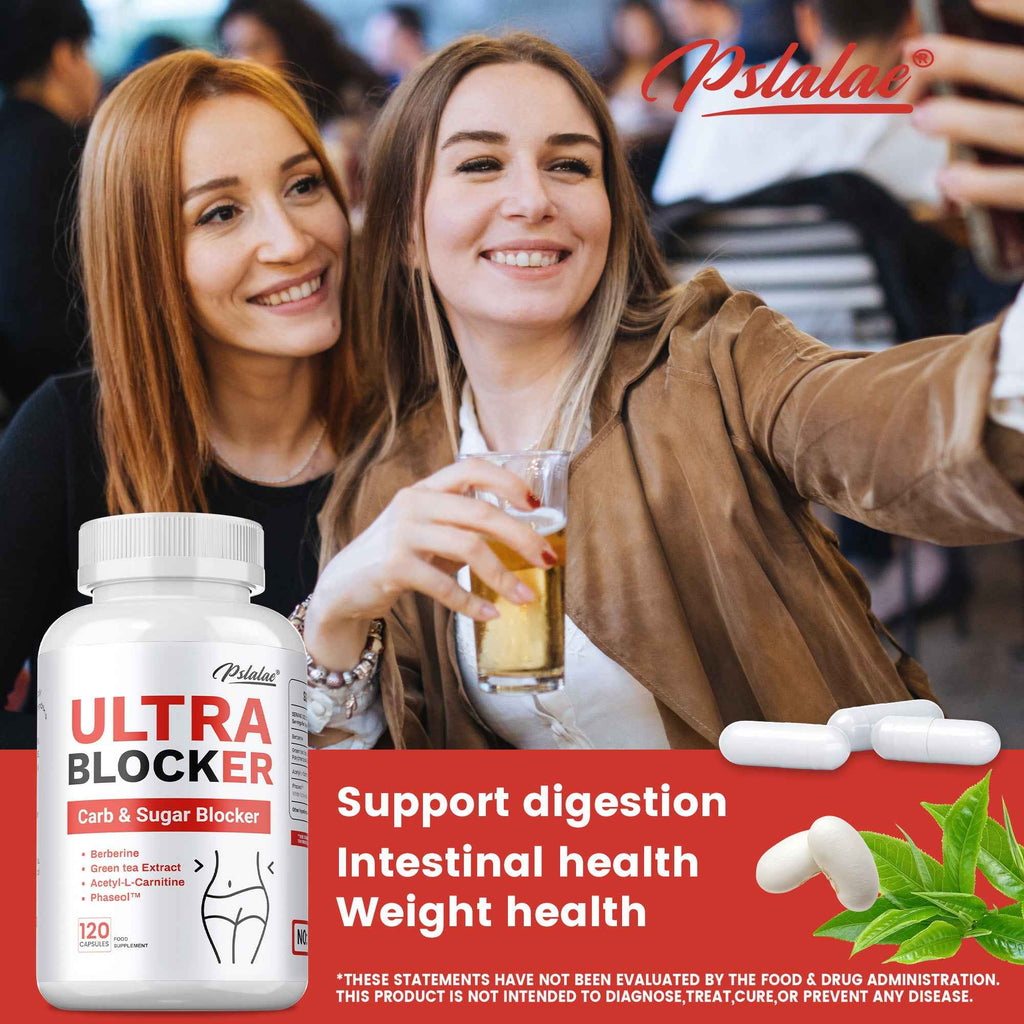 Ultra Blocker - Promotes Digestive, Prostate Health, Support Metabolism & Weight Loss, Appetite Suppressant - Premium Formula, Easy To Swallow - 120pcs