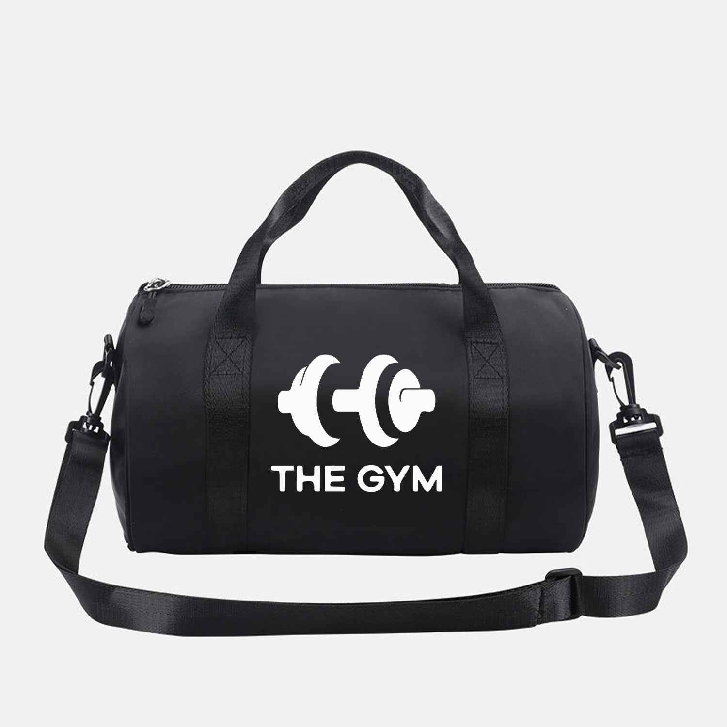 1pc 'THE GYM' Dumbbel Print Messenger Bag - Pink & Black Gym Bag with Zipper Closure, Double Handles, Lightweight & Durable for Yoga, Dance, Travel, Daily Commute - Perfect Gift for Fitness Enthusiasts, Gym Bag, Yoga Accessory, Sporty Design, Sturdy Const