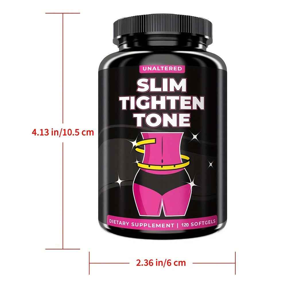 120 Capsules SLIM TIGHTEN TONE Women'S Health Supplement with CLA & Safflower Oil - 2400 for MG Per Serving, Body Tone & Formula, Heart Health Support, Menopause Symptoms Relief, Dietary Capsules for Women, Fitness & Wellness, Pure Ingredients