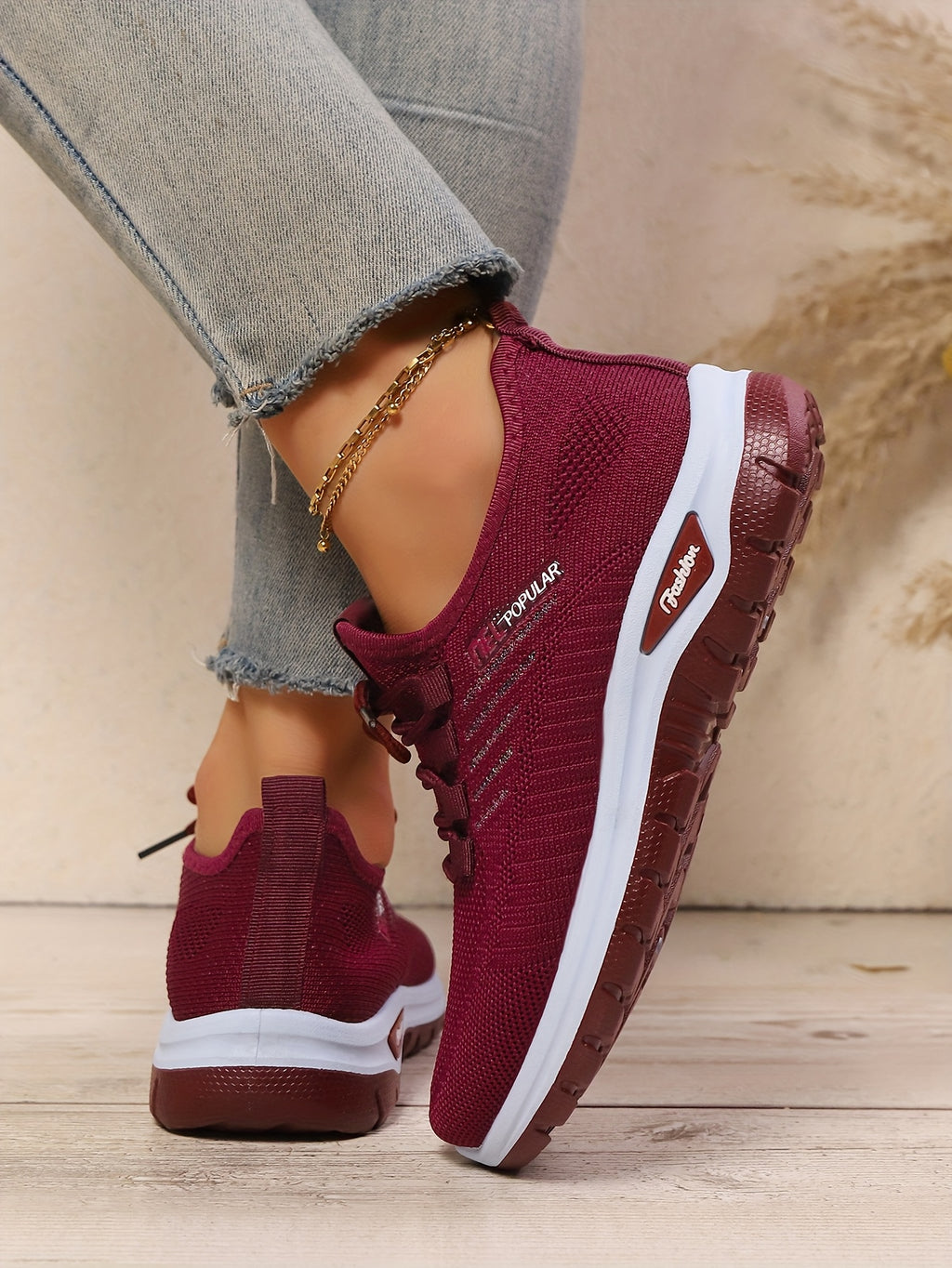 Womens Purple Wide Fit Breathable AllSeason Sneakers - IRON GODDESS