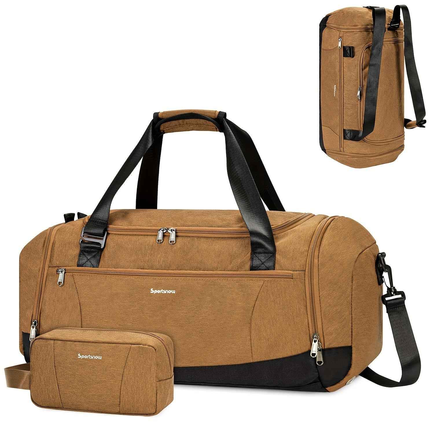 Portable Gym Travel Tote Bag Large Capacity Multi-functional Layered Design Essential for Fitness And Business Trips Unisex Thickened And Material Independent Shoe Compartment Side Pockets Foldable Portable Business And Casual Tote Bag Christmas Gift