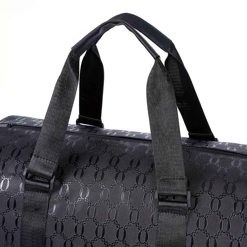 Men'S Large Tote Bag - Stylish Black Synthetic with Adjustable Shoulder Straps, Multiple Compartments & Tassel Detail, Perfect for Gym, Travel, and Everyday Use, Gym Bag, Versatile Carryall, Sleek Design, Durable Construction, Tote Bag Men, Travel Luggage