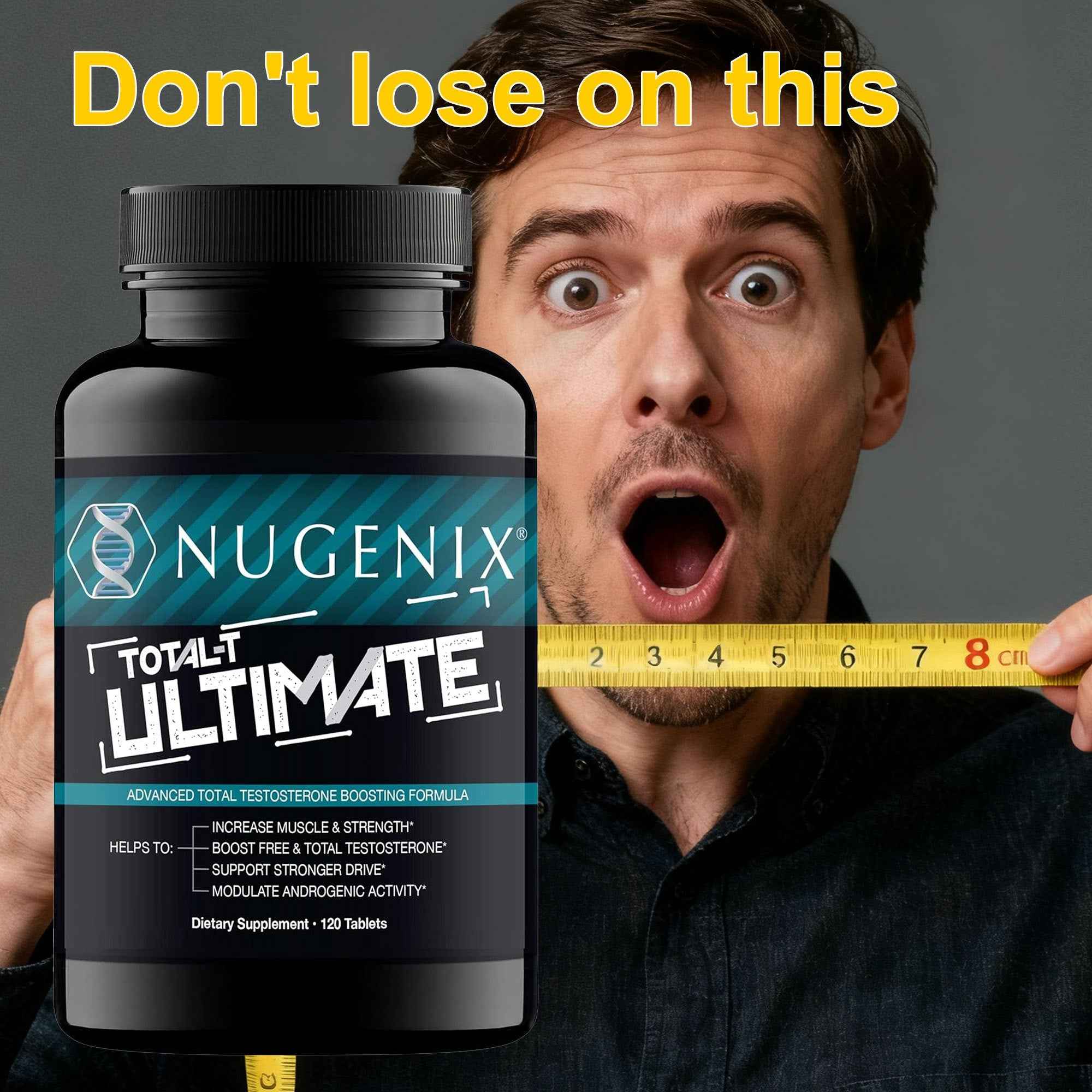 Total-T Ultimate - Aids in Improving Physical Performance, Supports Muscle Strength and Recovery, Men'S Health Support - with Maca, Stinging Nettle, Tribulus - 120pcs