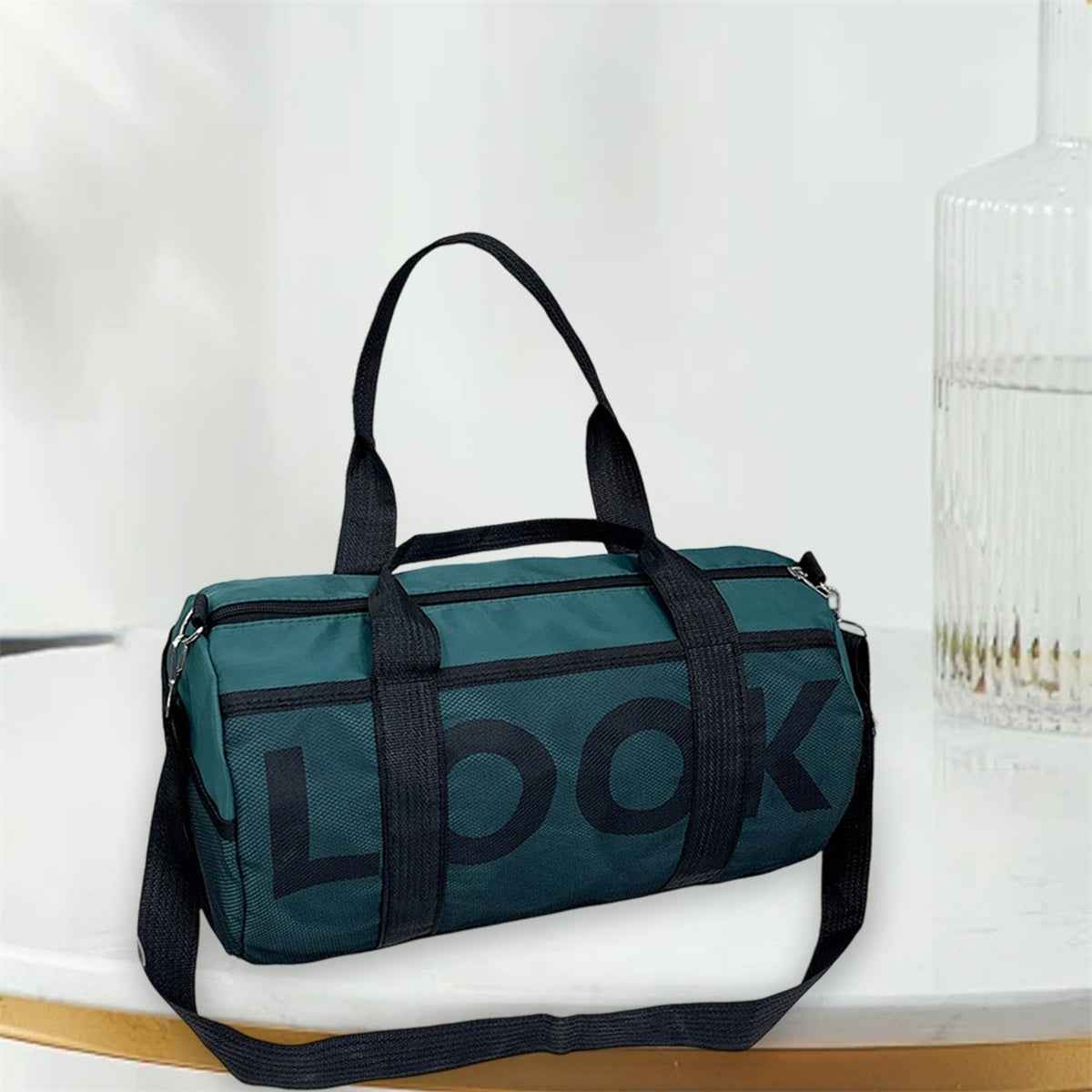 Large Gym Bag with Wet/Dry Compartments - Heavy-Duty Nylon Duffle, Sturdy Handles & Adjustable Shoulder Strap for Gym, Travel, Yoga, Workout - Spacious Fitness Bag for Clothes, Shoes, Towels - Ideal for Men & Women, Travel Gear Carrier, Sleek Design, Robu