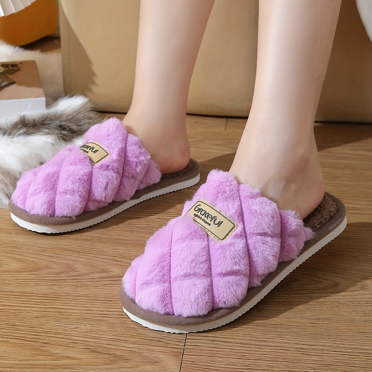 QEEDUOOF Cozy Plush HalfSlippers Winter Comfort for All - IRON GODDESS