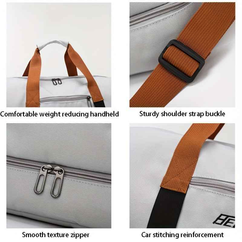 Hongyan Large Capacity Fitness Gym Bag with Dry/Wet Separation Compartments, Durable Oxford Fabric Workout Travel Bag, Adjustable Shoulder Straps & Multiple Pockets, 18.1" Height, 9.8" Width, 7 Colors (Military Green/Khaki/Gray/Purple/Red/Blue/Black), Wor