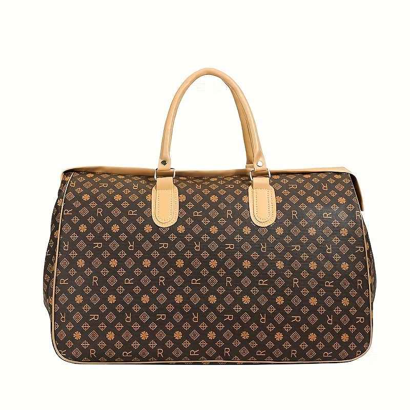 Large Capacity Travel Tote Bag with Spacious Main Compartment & Front Pocket - Coffee Color Portable Handbag for Gym, Business Trips, Weekend Getaways, Travel Bag, Carryon Luggage, Sleek Design, Sturdy Handles, Organized Packers