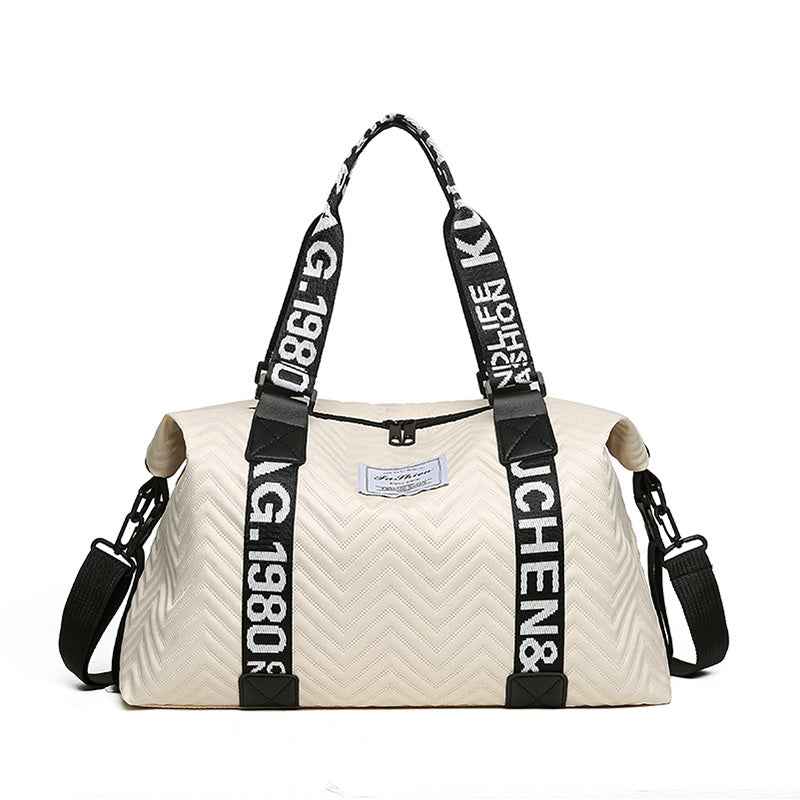 Men's & Women's Heavy-Duty Nylon Crossbody Gym Bag - Vintage 80s Retro '88 Number Print, Adjustable Strap & Padded Shoulder, Black/White Lettering, Casual Travel & Tote for Fitness, Everyday Use (Unisex) - Durable Zipper (R